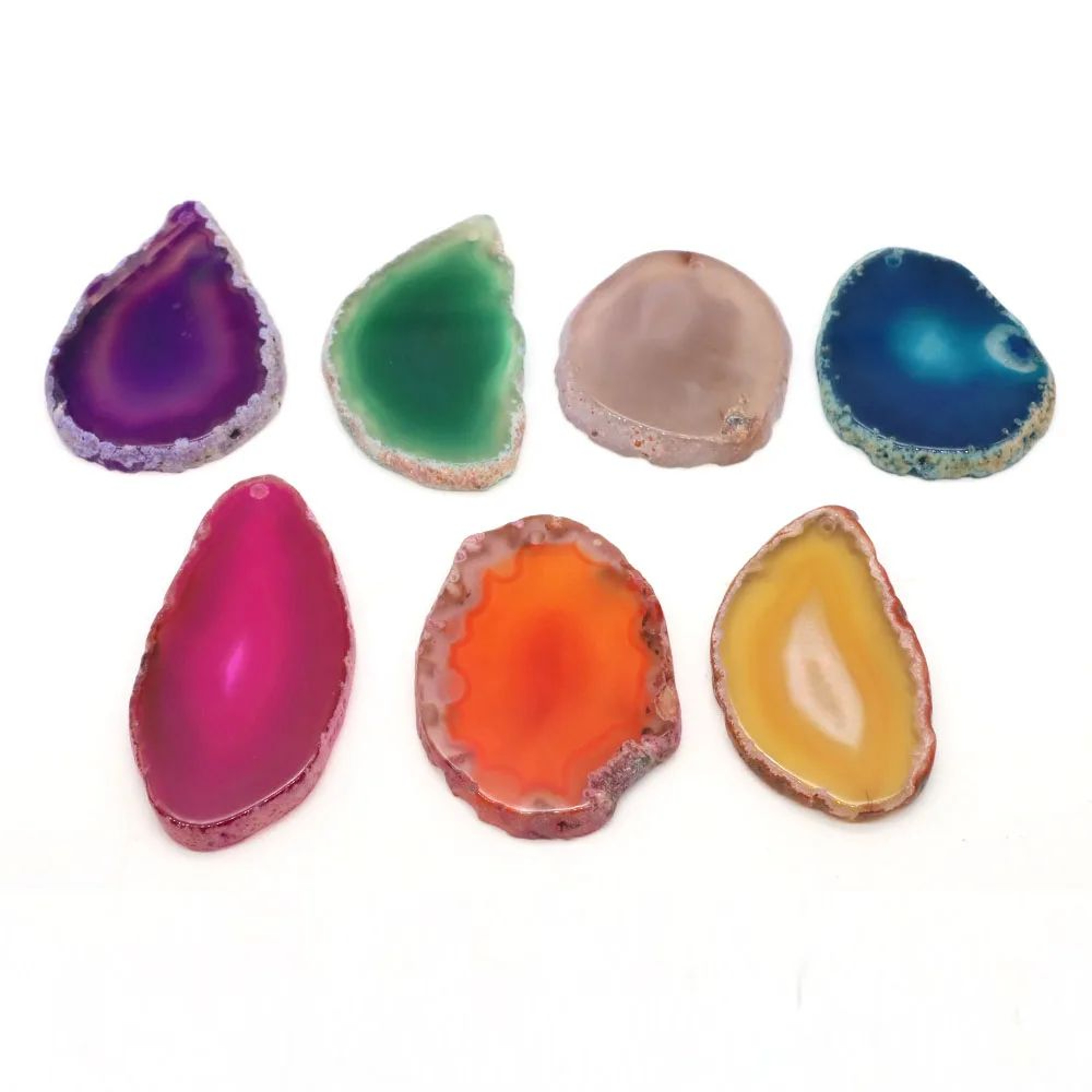 Natural Onyx Agate Geode Slice Pendant Stones  Irregular Crystal Slices For Jewelry Healing  Home D 3