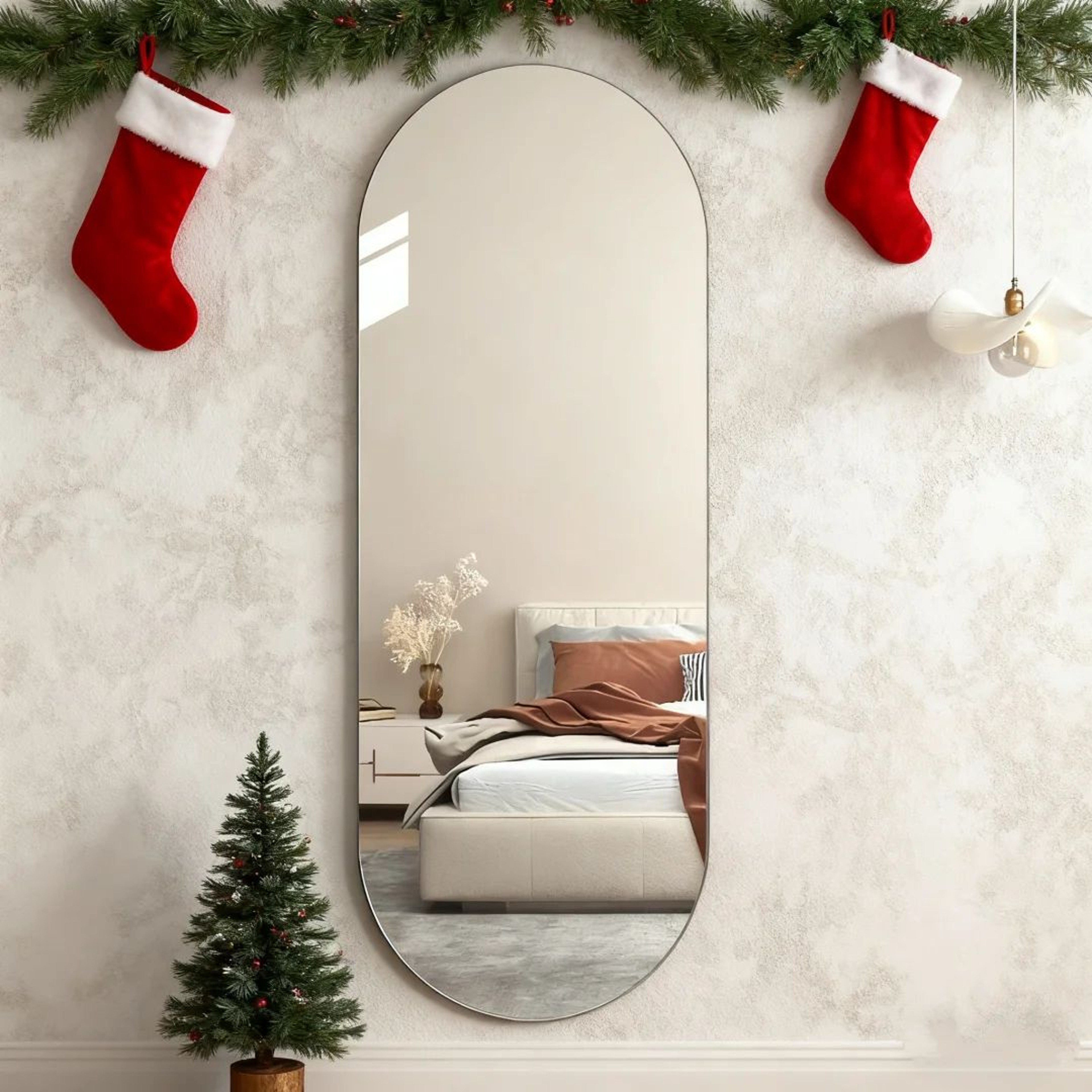 Acrylic Arched FullLength Mirror Wall Sticker  SelfAdhesive Lightweight Arch Mirror Panel 0