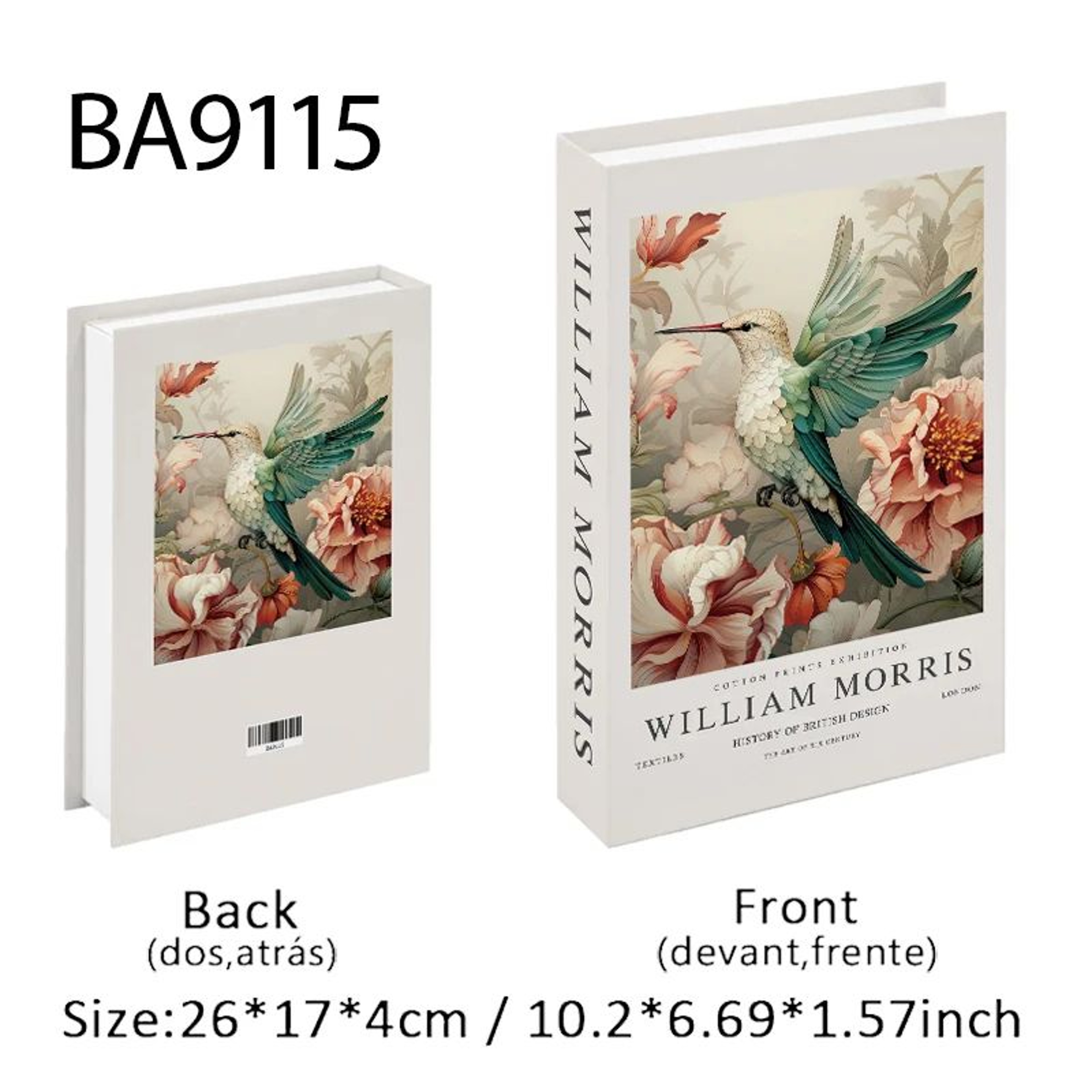 Luxury Artist Series Faux Book Storage Box  Van Gogh Monet Picasso Decorative Organizer 16