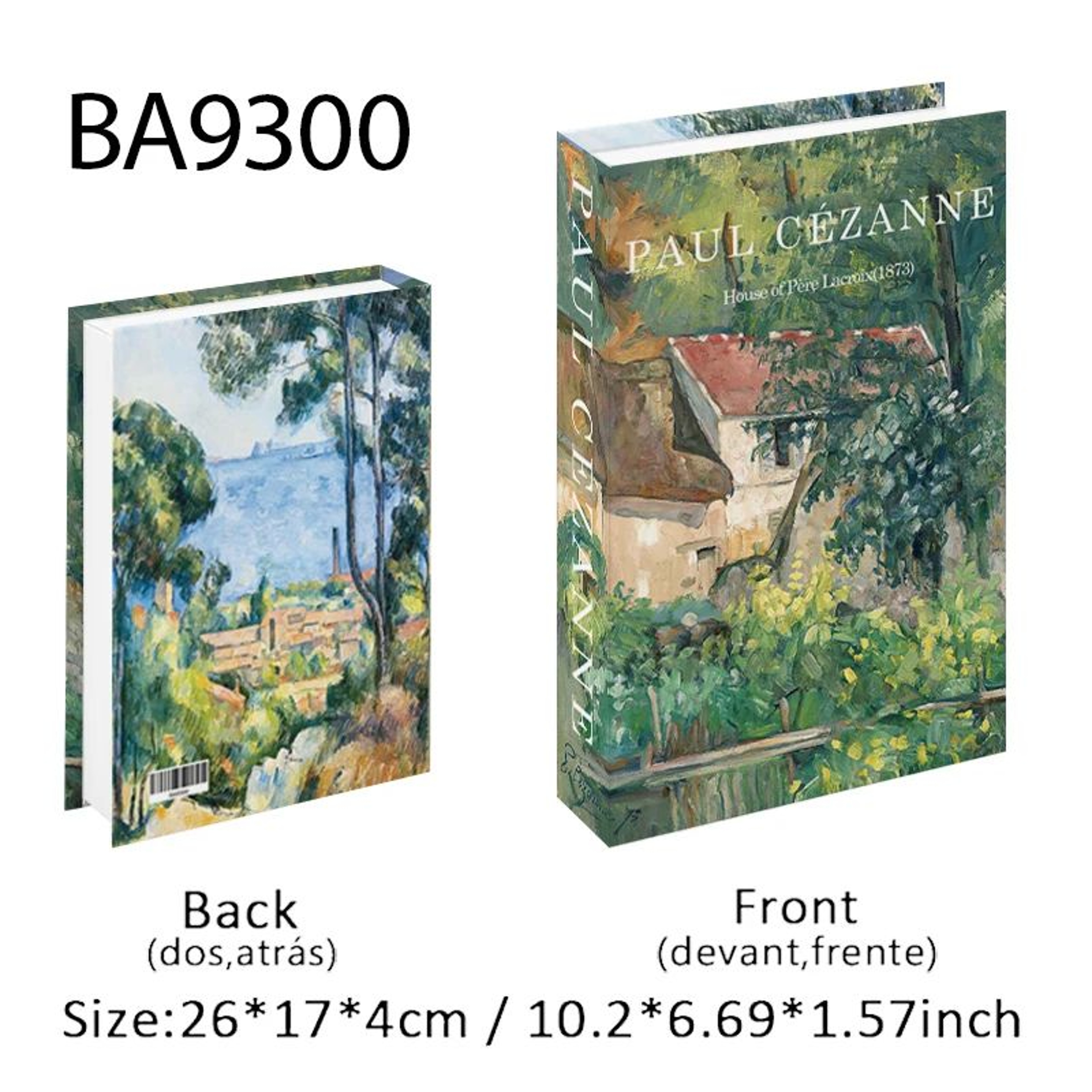 Luxury Artist Series Faux Book Storage Box  Van Gogh Monet Picasso Decorative Organizer 26