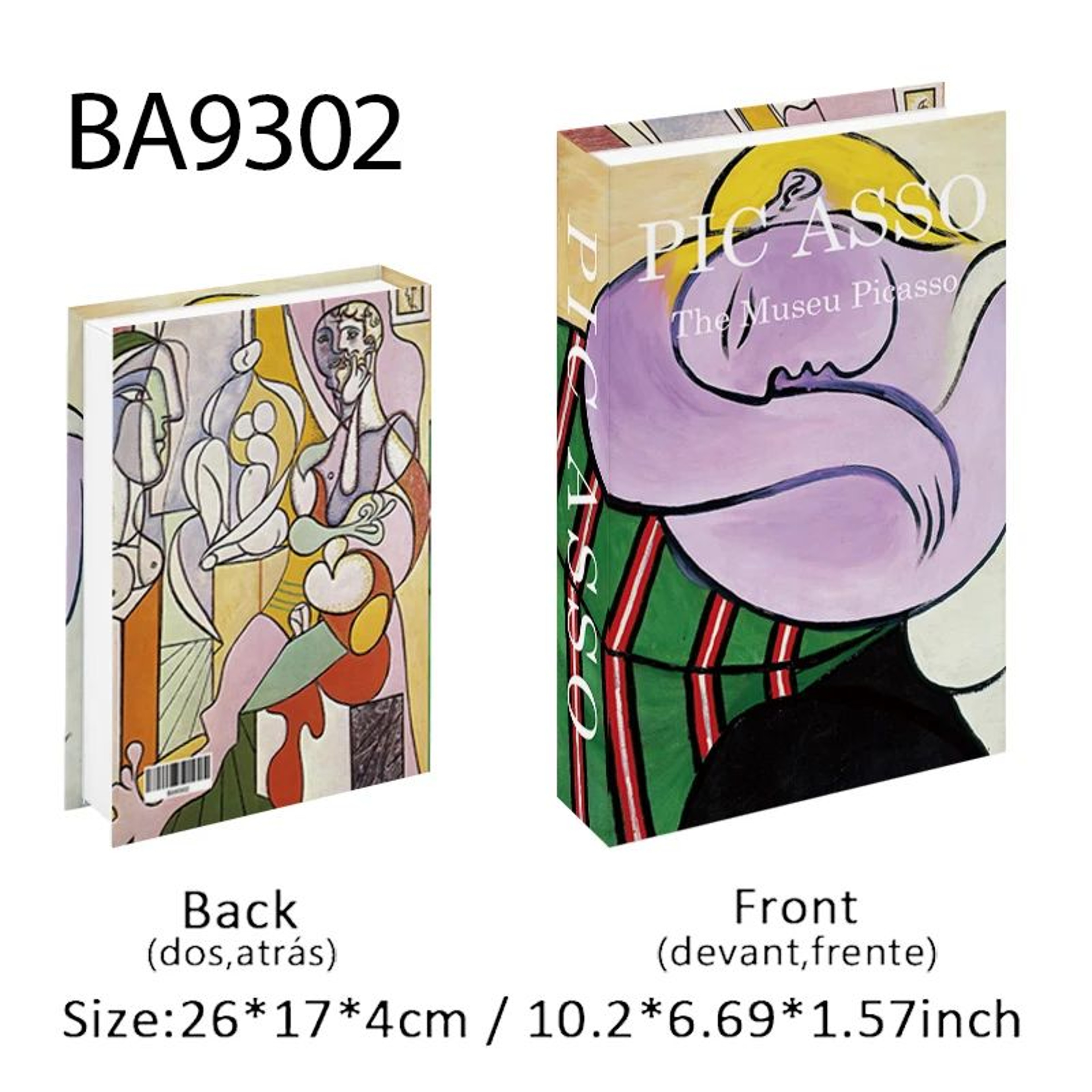 Luxury Artist Series Faux Book Storage Box  Van Gogh Monet Picasso Decorative Organizer 28