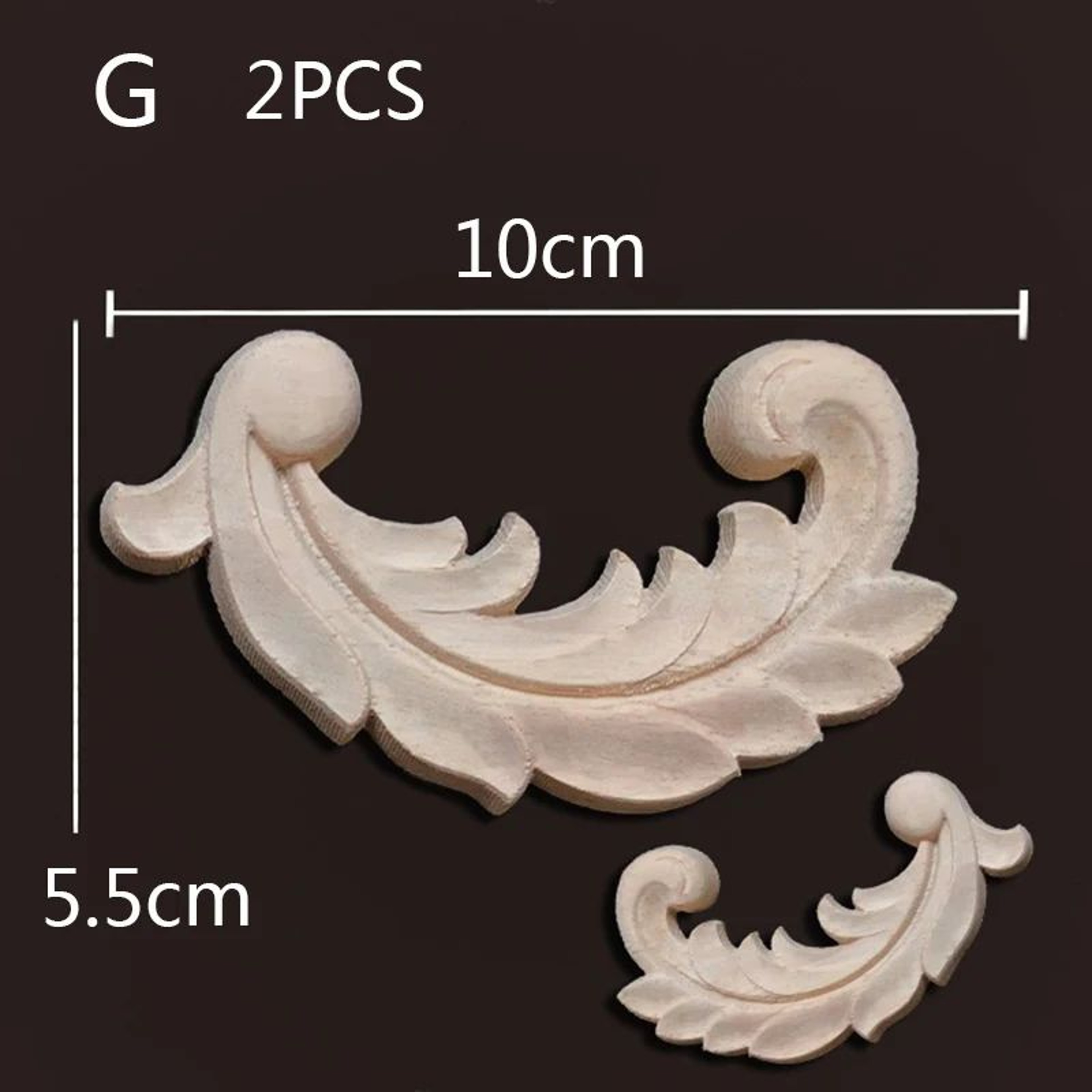 Vintage Wood Carved Corner Appliques Set  Decorative Furniture Onlay Floral Trim 15