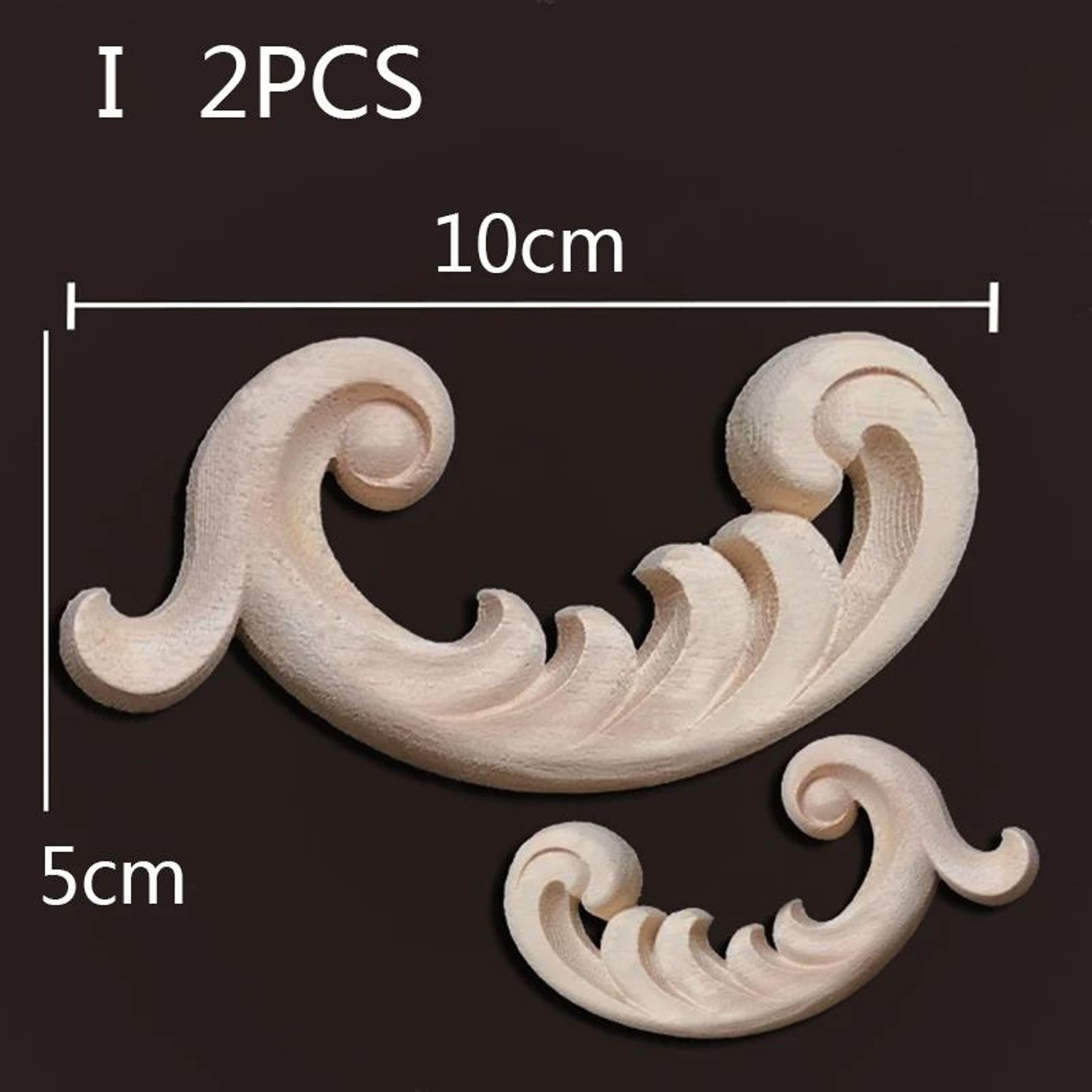 Vintage Wood Carved Corner Appliques Set  Decorative Furniture Onlay Floral Trim 17
