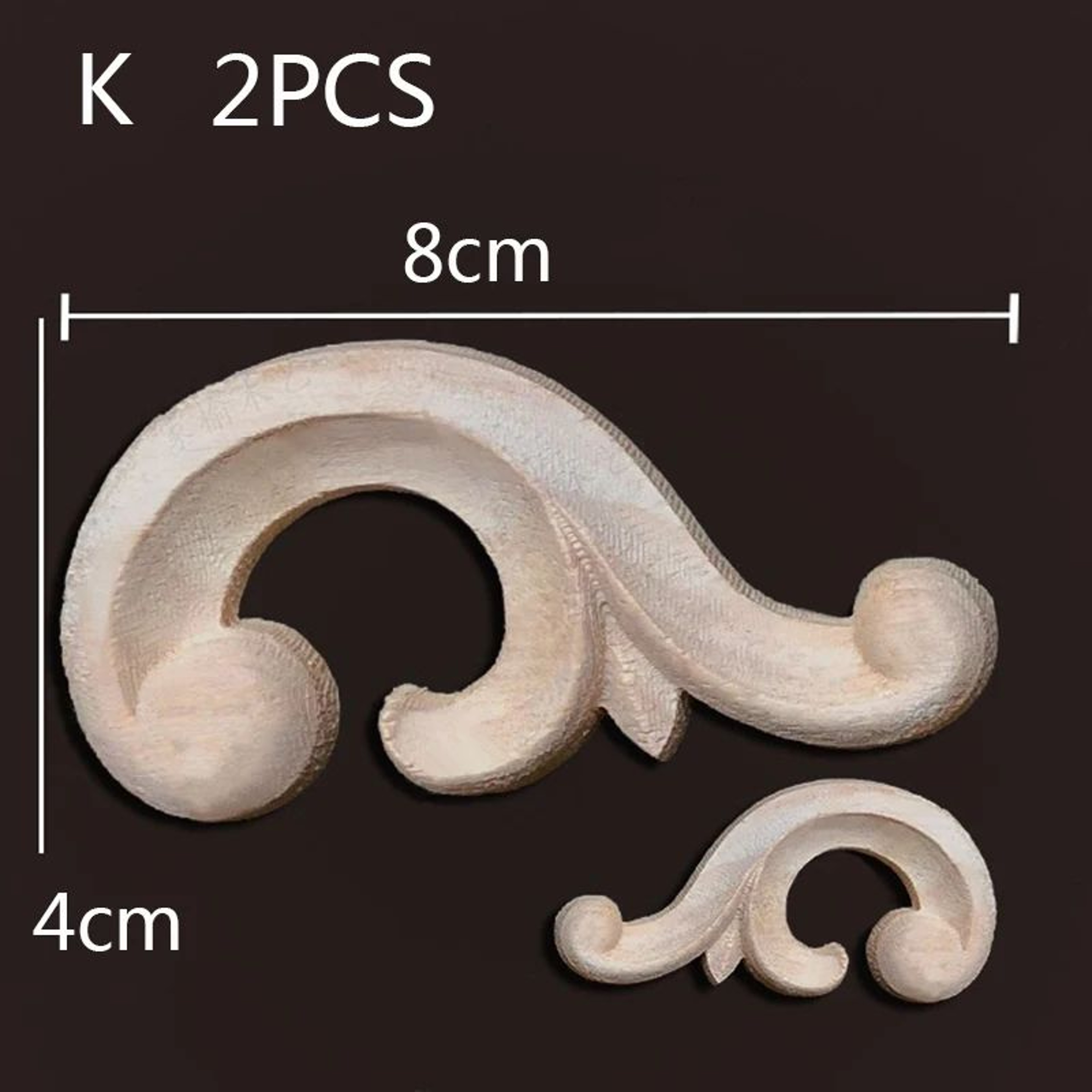 Vintage Wood Carved Corner Appliques Set  Decorative Furniture Onlay Floral Trim 19