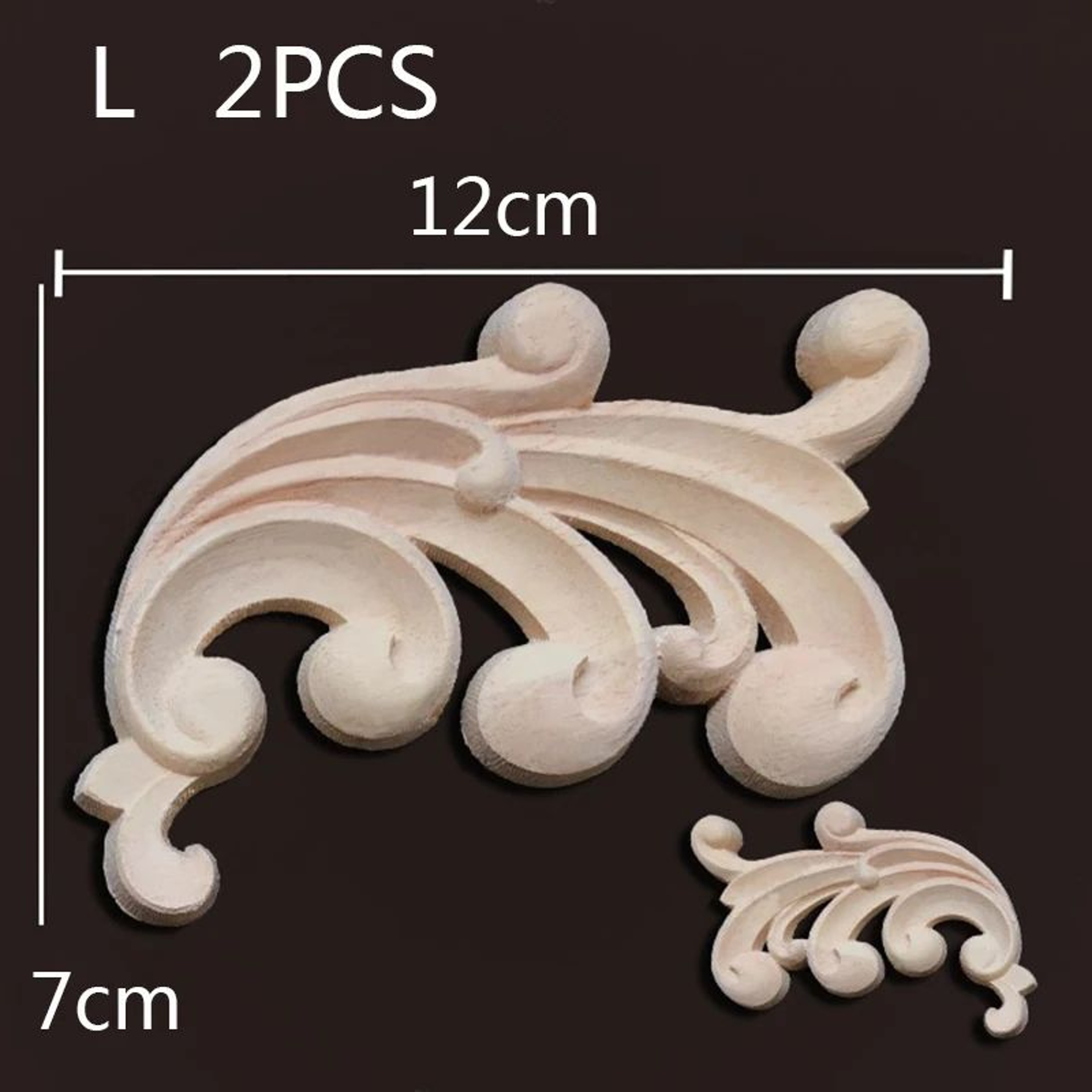 Vintage Wood Carved Corner Appliques Set  Decorative Furniture Onlay Floral Trim 20