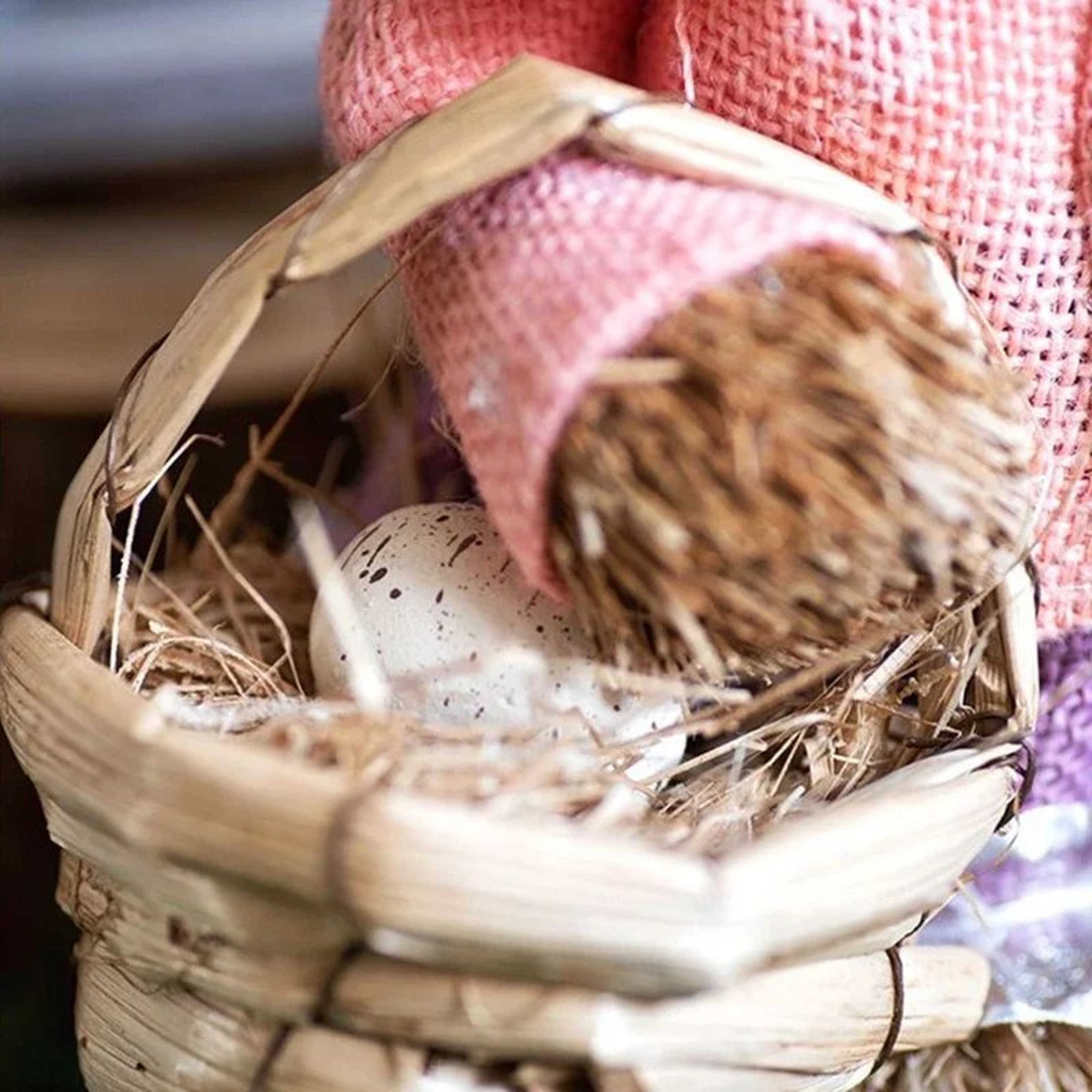 Straw Woven Easter Bunny Decor  18in Handmade Rabbit Garden  Home Ornament 5