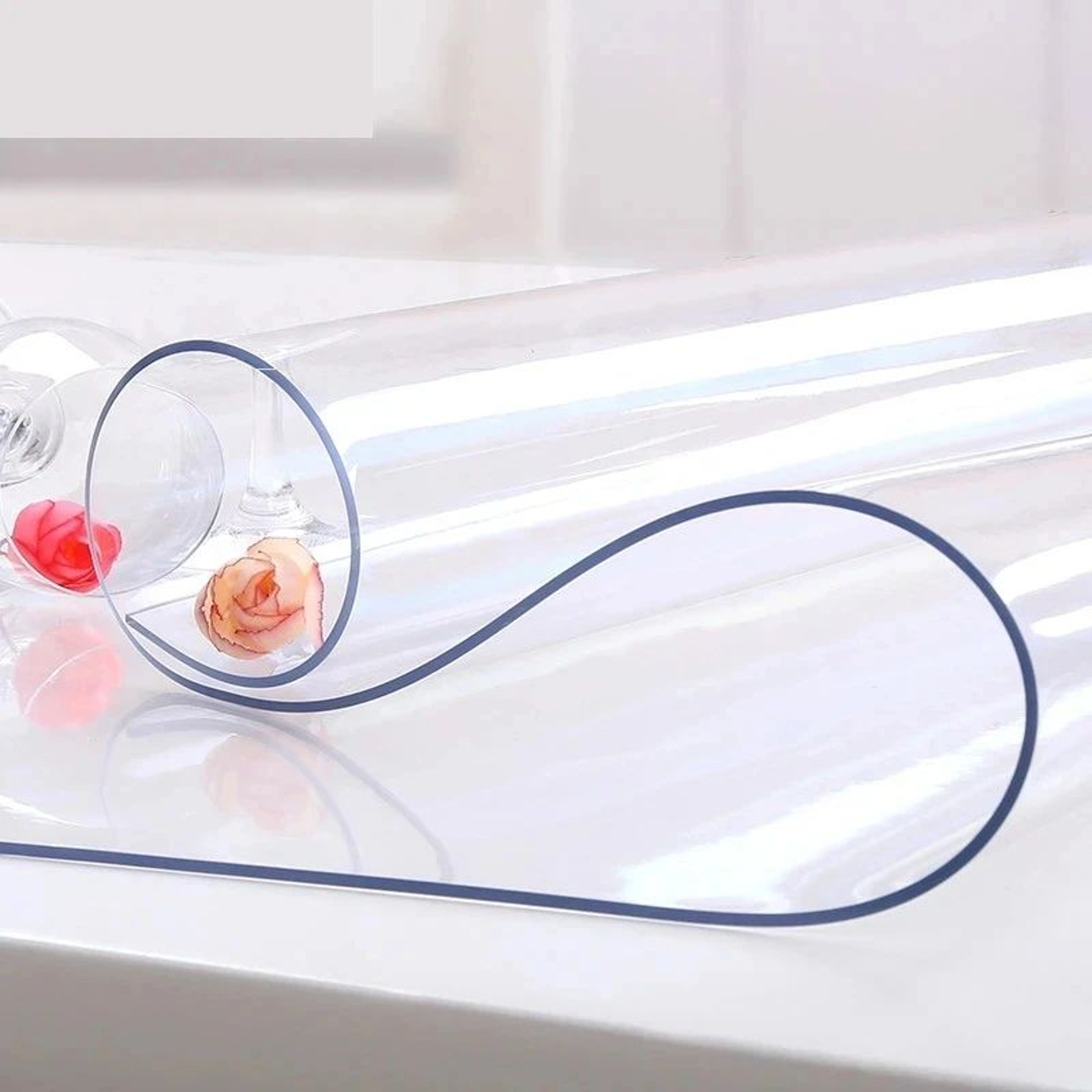Clear PVC Table Protector  Waterproof HeatResistant Soft Glass Table Cover Pad 5
