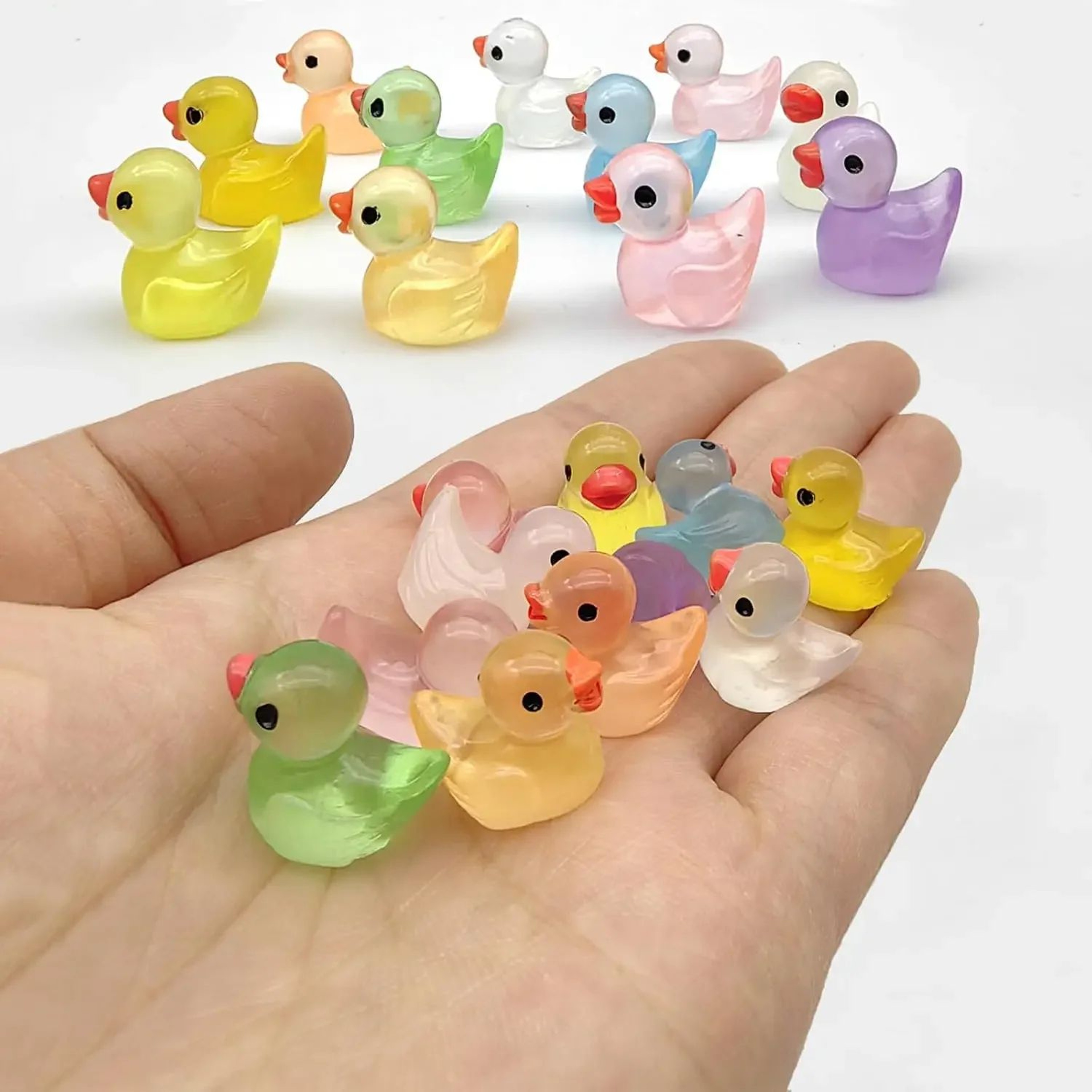 GlowintheDark Mini Resin Duck Set  Fairy Garden  DIY Miniature Decor 1