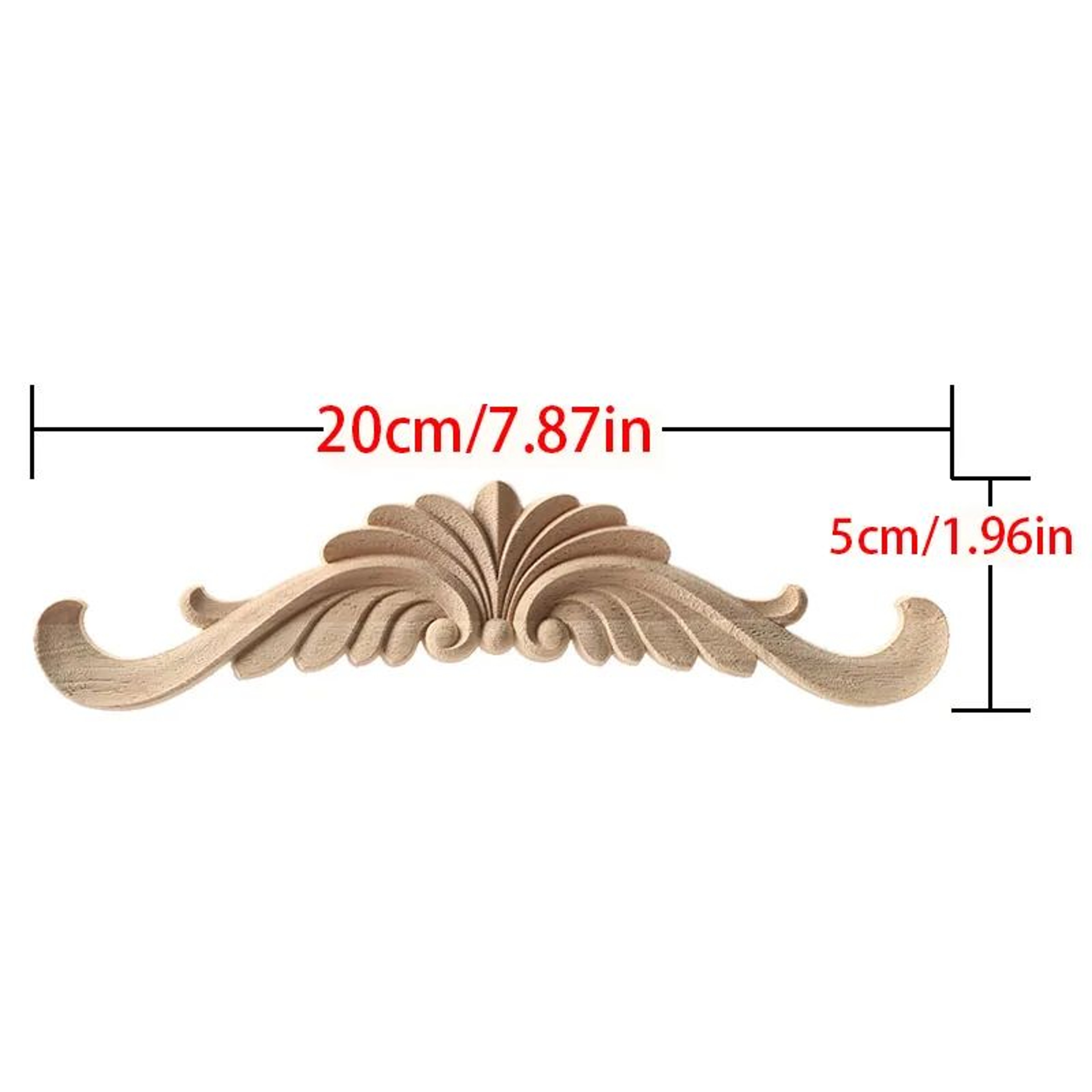 Unpainted Wood Carving Corner Applique  Retro Furniture Trim Frame Decor 6