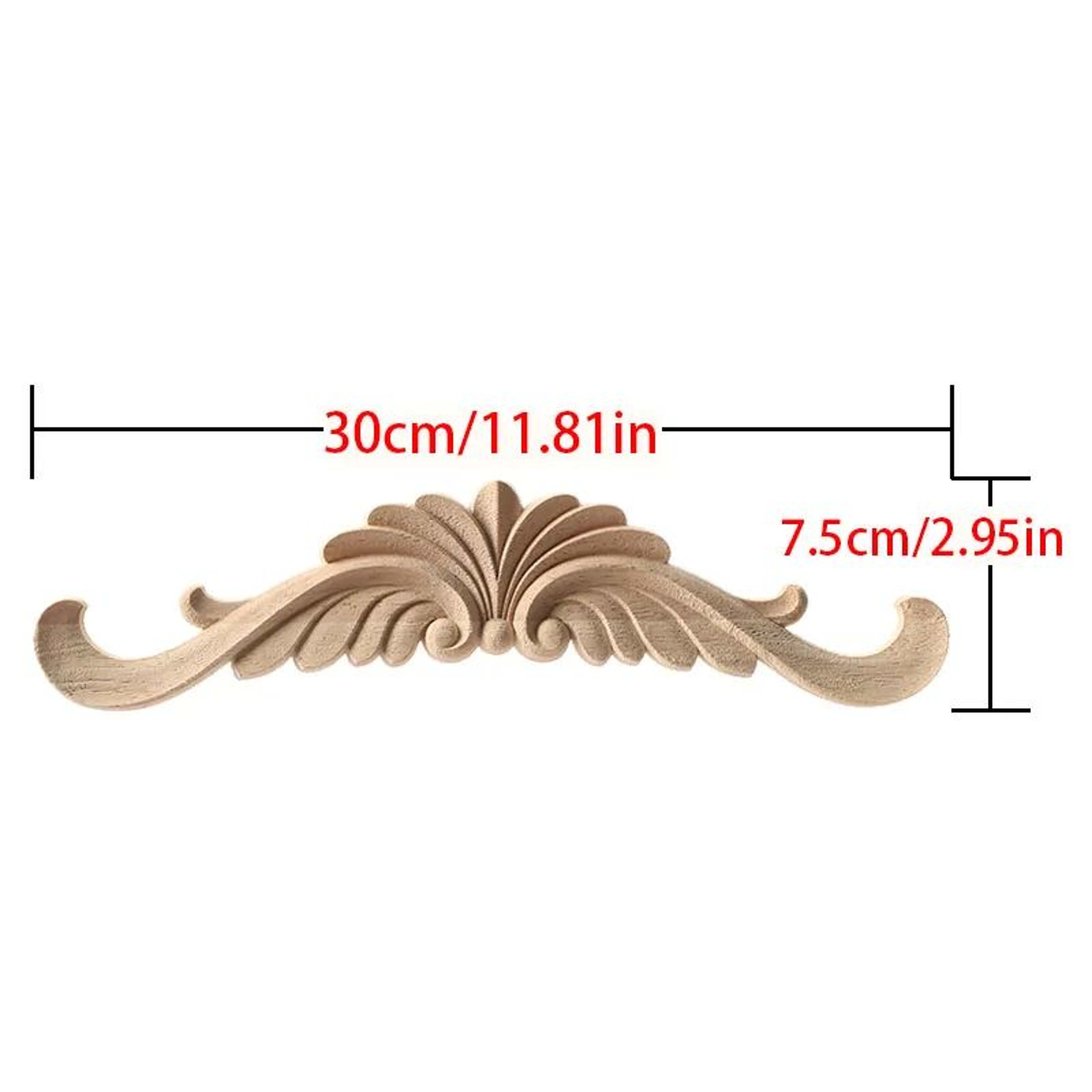 Unpainted Wood Carving Corner Applique  Retro Furniture Trim Frame Decor 8