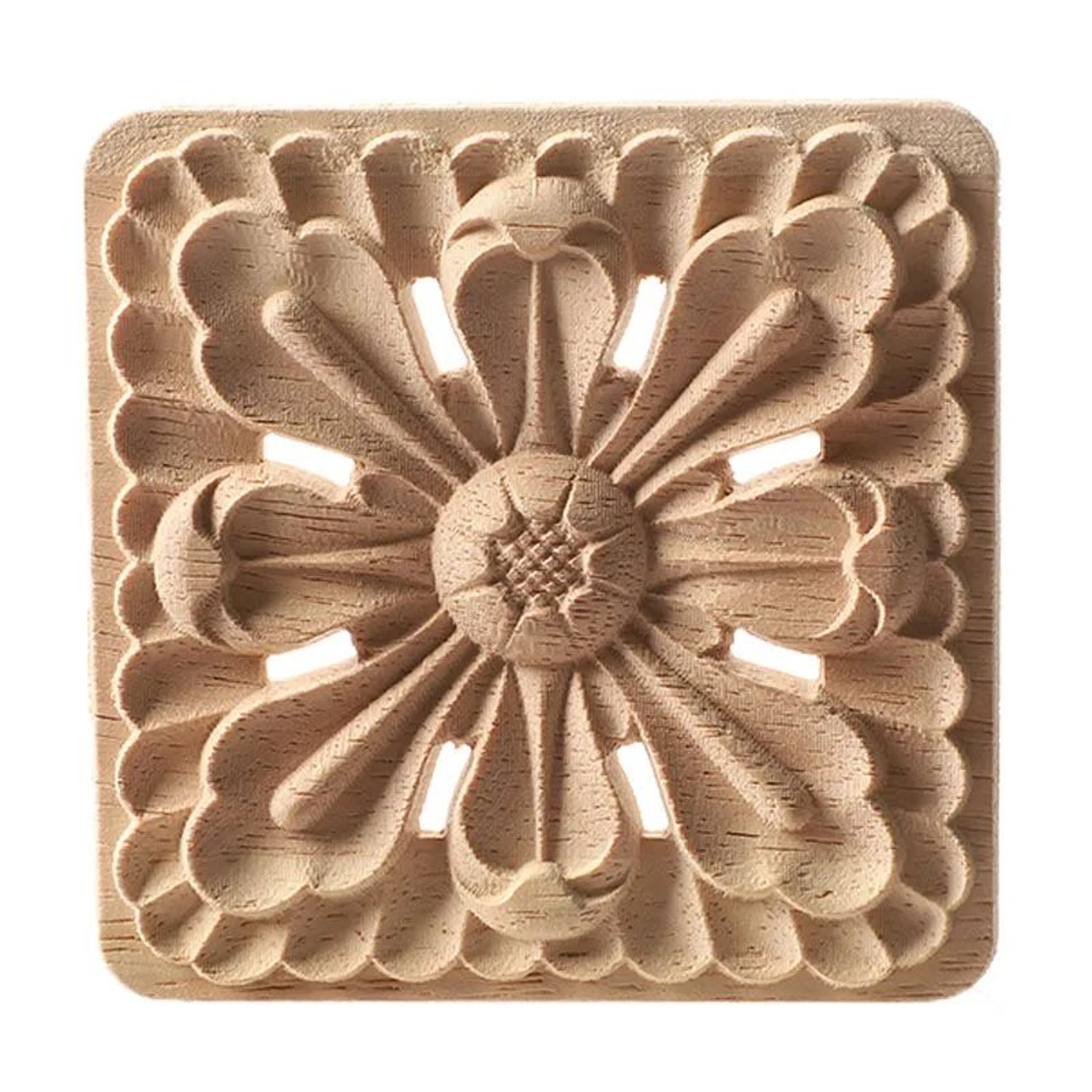 European Carved Wood Corner Applique  Unpainted Floral Furniture Decal For Vintage Home Decor 4