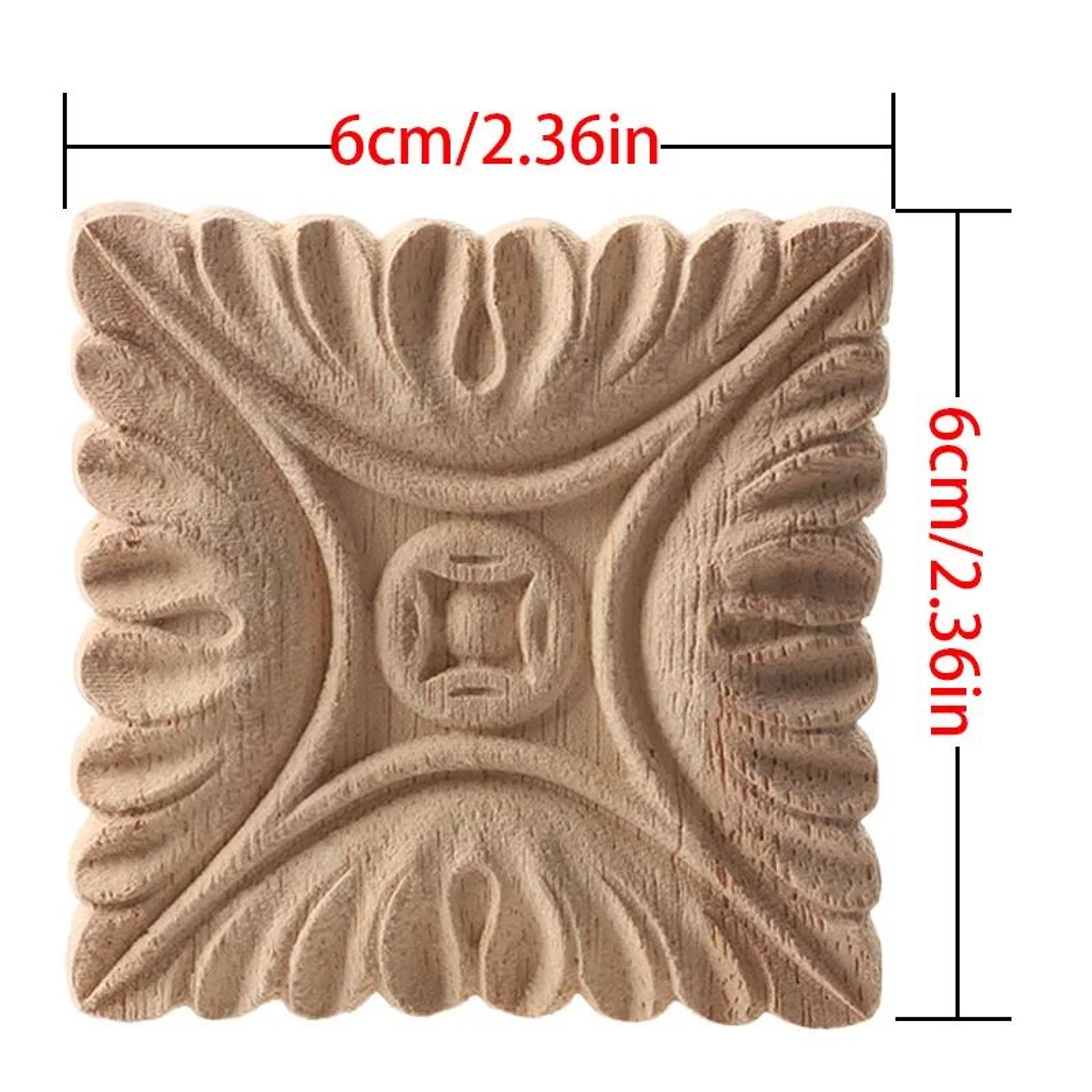 European Carved Wood Corner Applique  Unpainted Floral Furniture Decal For Vintage Home Decor 22