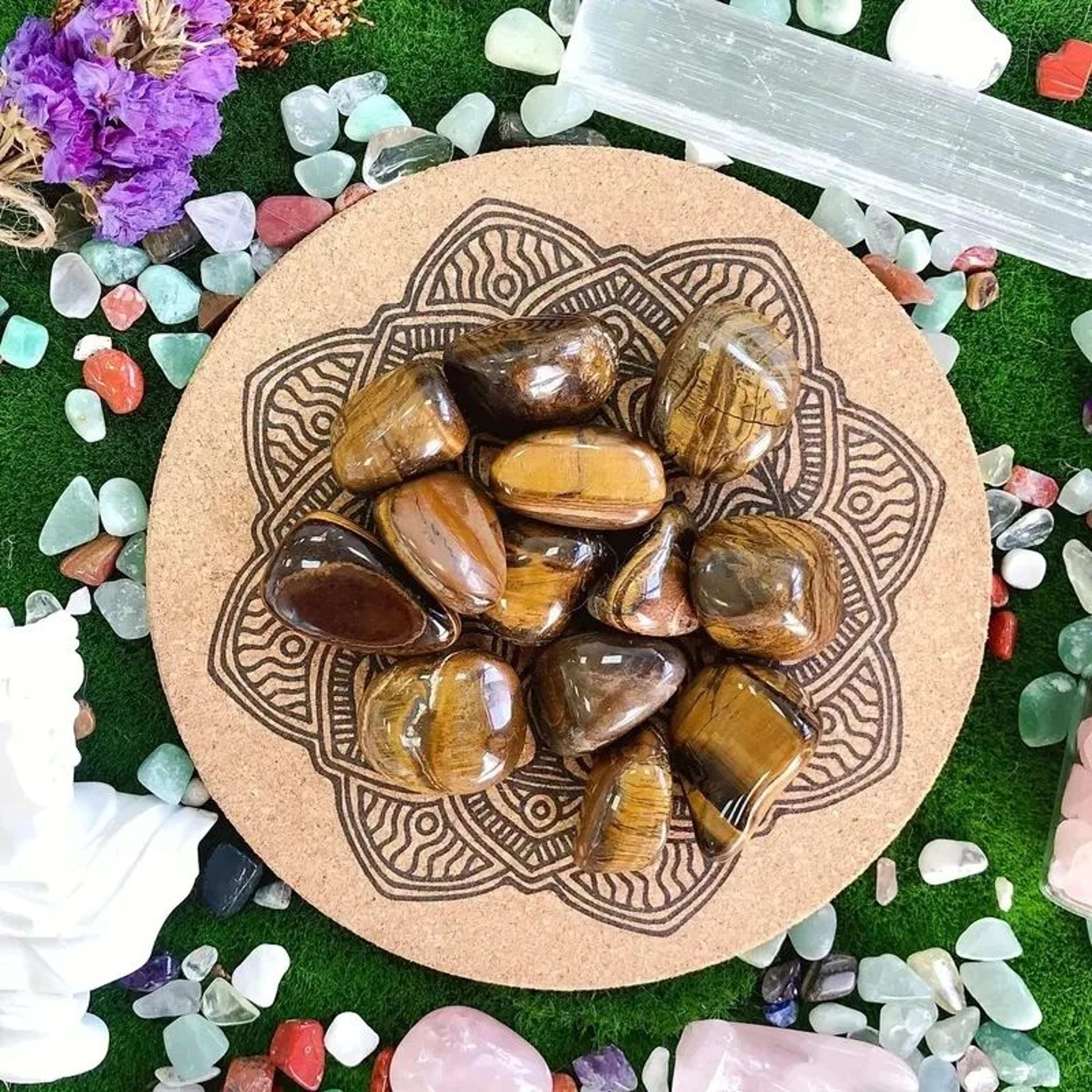 Tiger Eye Tumbled Crystal Stones  Polished Natural Gemstones For Home Decor  Healing 1