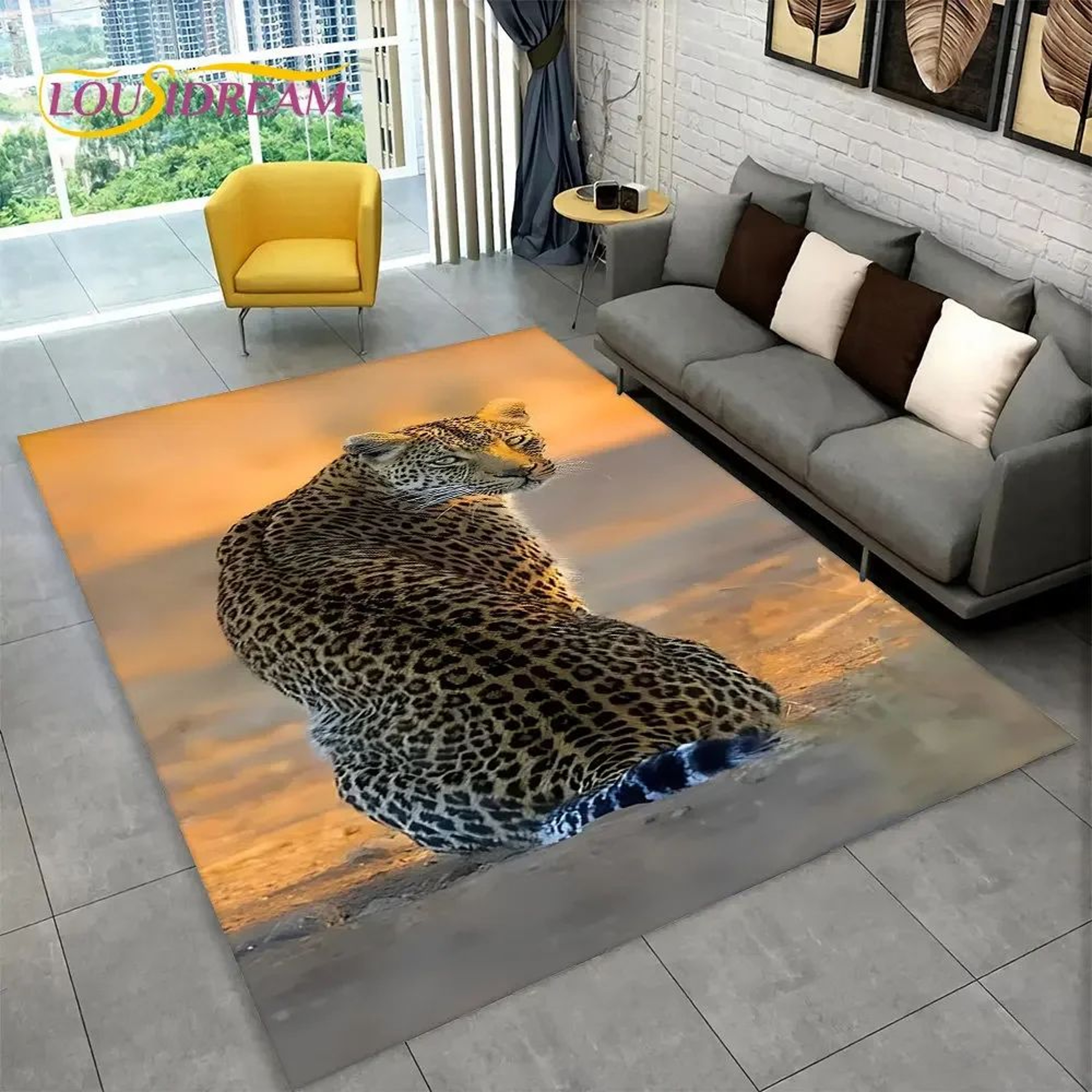 3D Animal Print Area Rug  NonSlip Flannel Carpet For Living Room Bedroom  Home Decor 13
