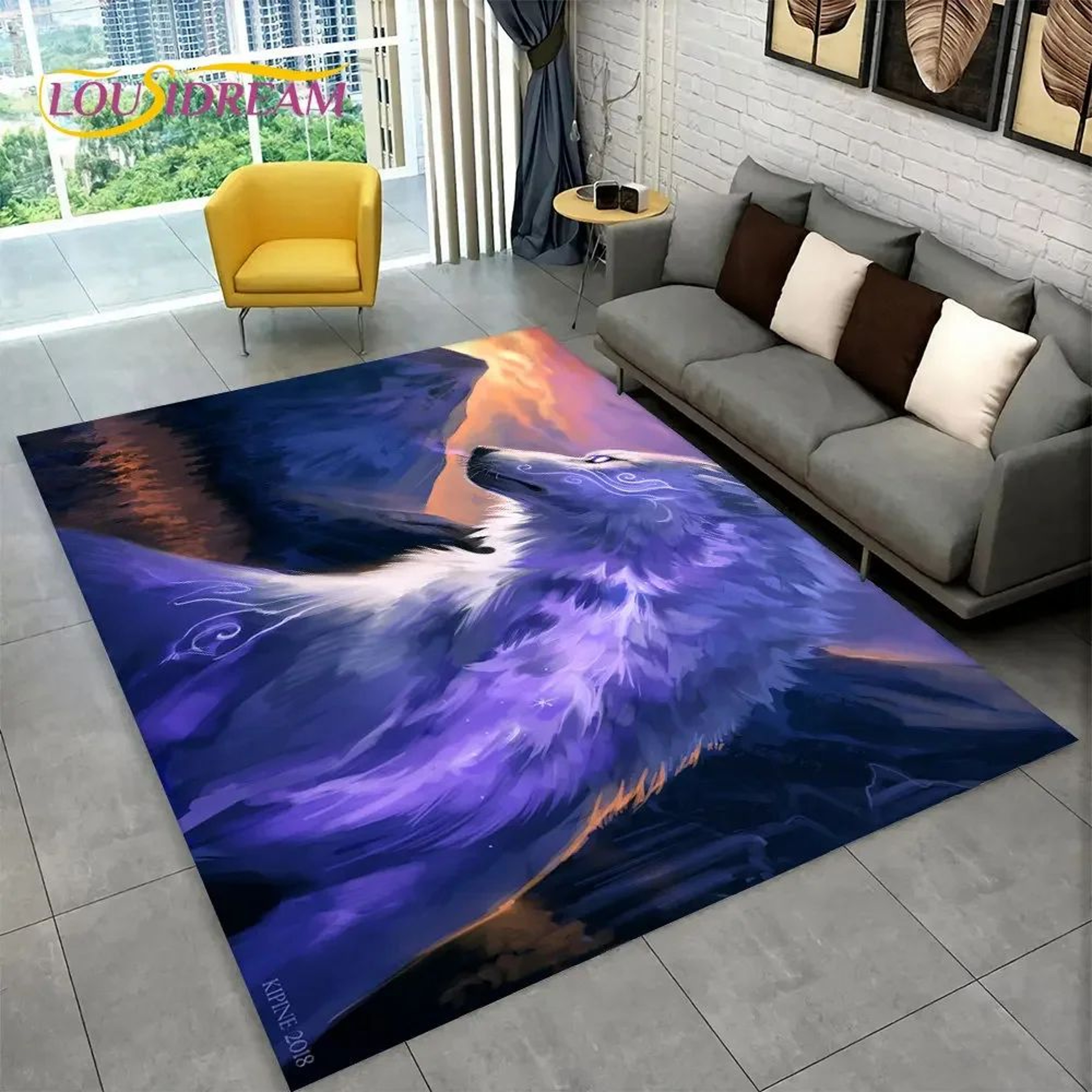 3D Animal Print Area Rug  NonSlip Flannel Carpet For Living Room Bedroom  Home Decor 23