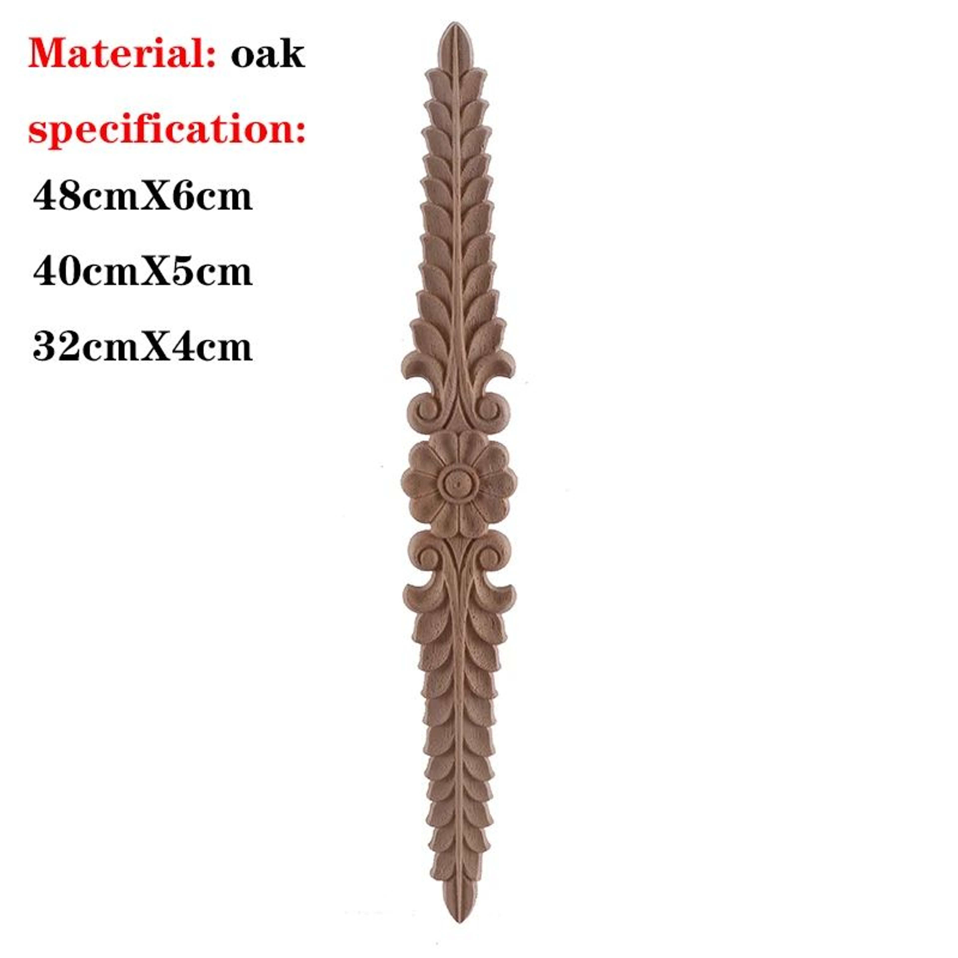 HandCarved European Oak Applique  Vintage Floral Wood Onlay Decor For Furniture  Doors 2