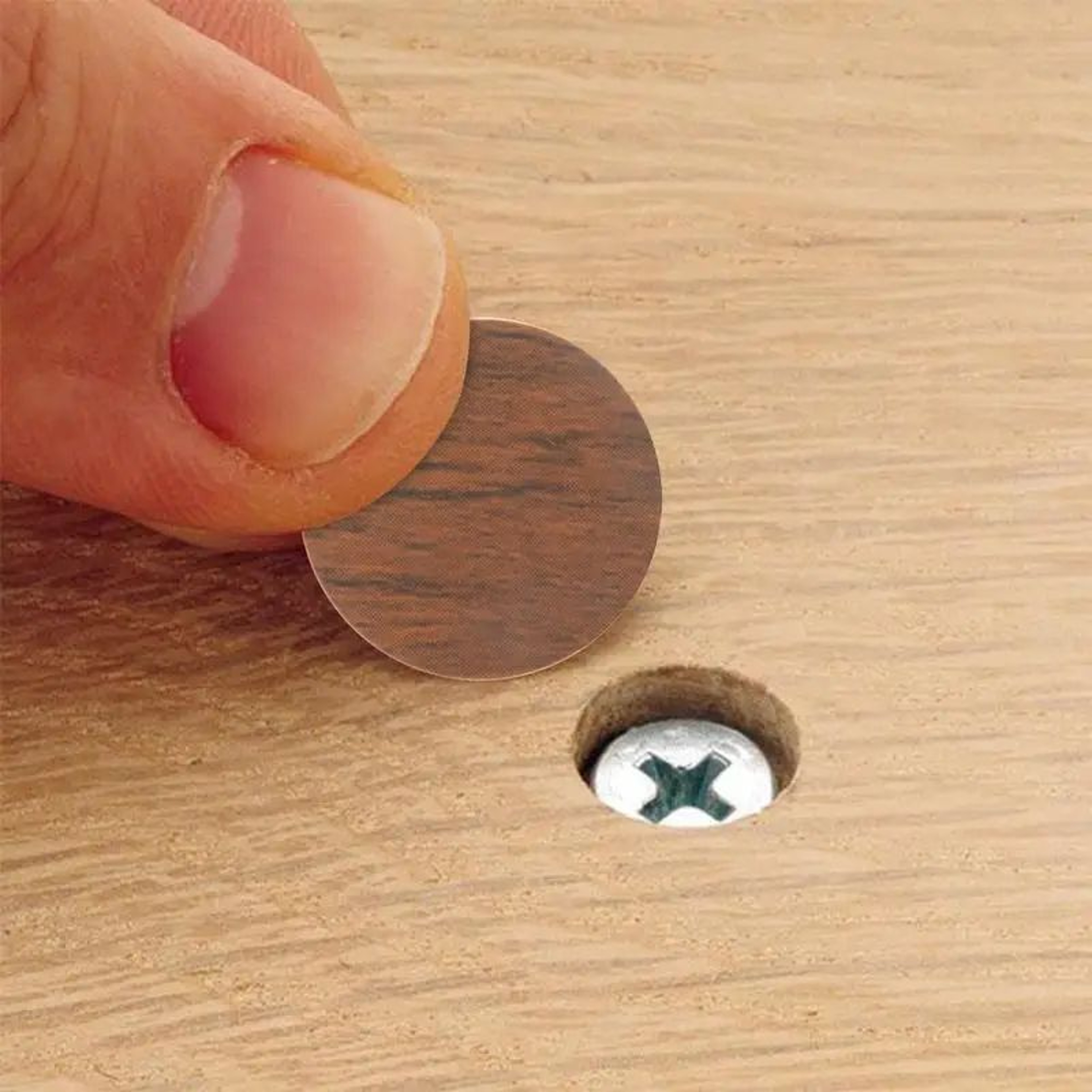 SelfAdhesive Screw Hole Cover Stickers  Wood Grain PVC Furniture Repair Dots 1