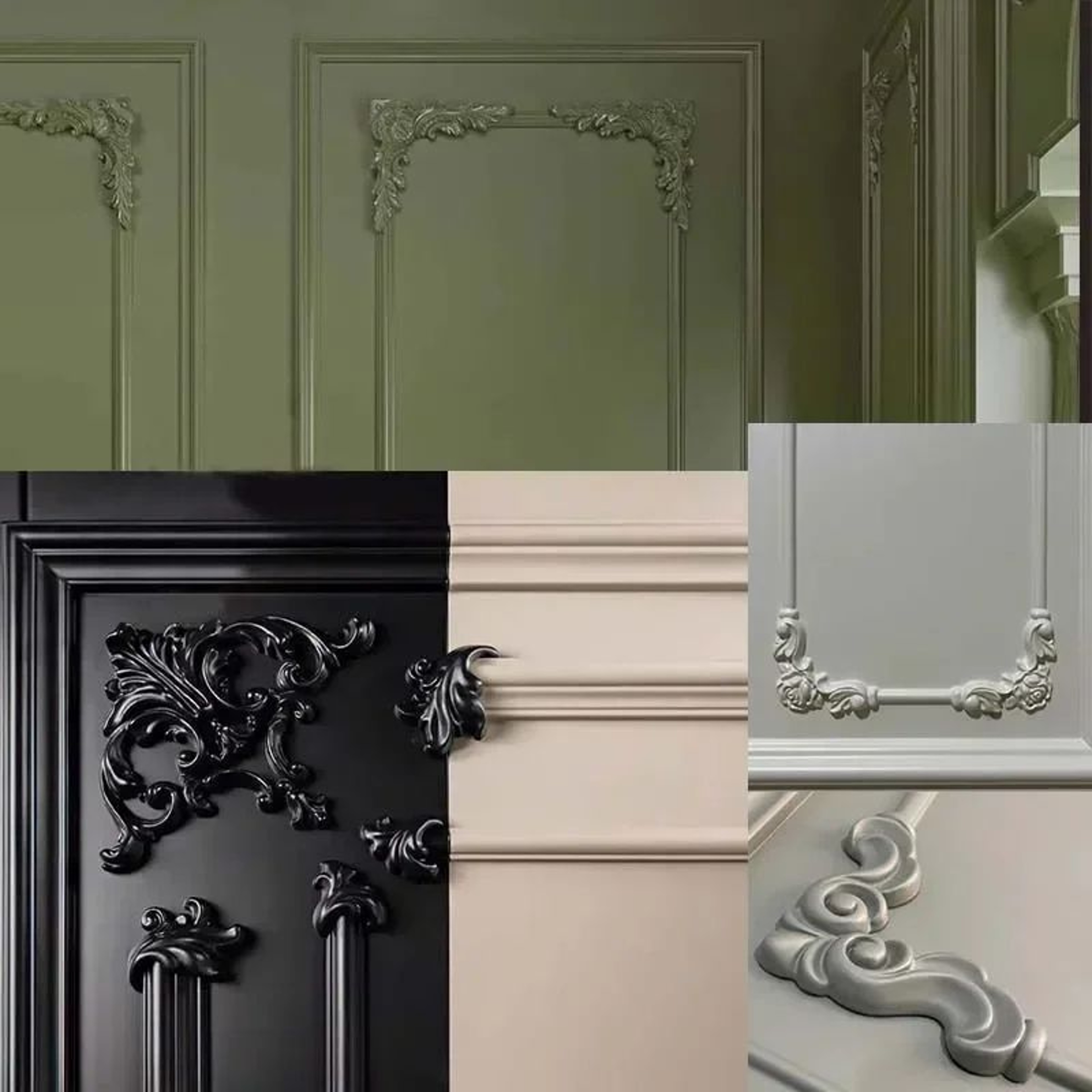 Natural Wood Carved Applique Onlays  Antique Furniture Moulding Decor 4