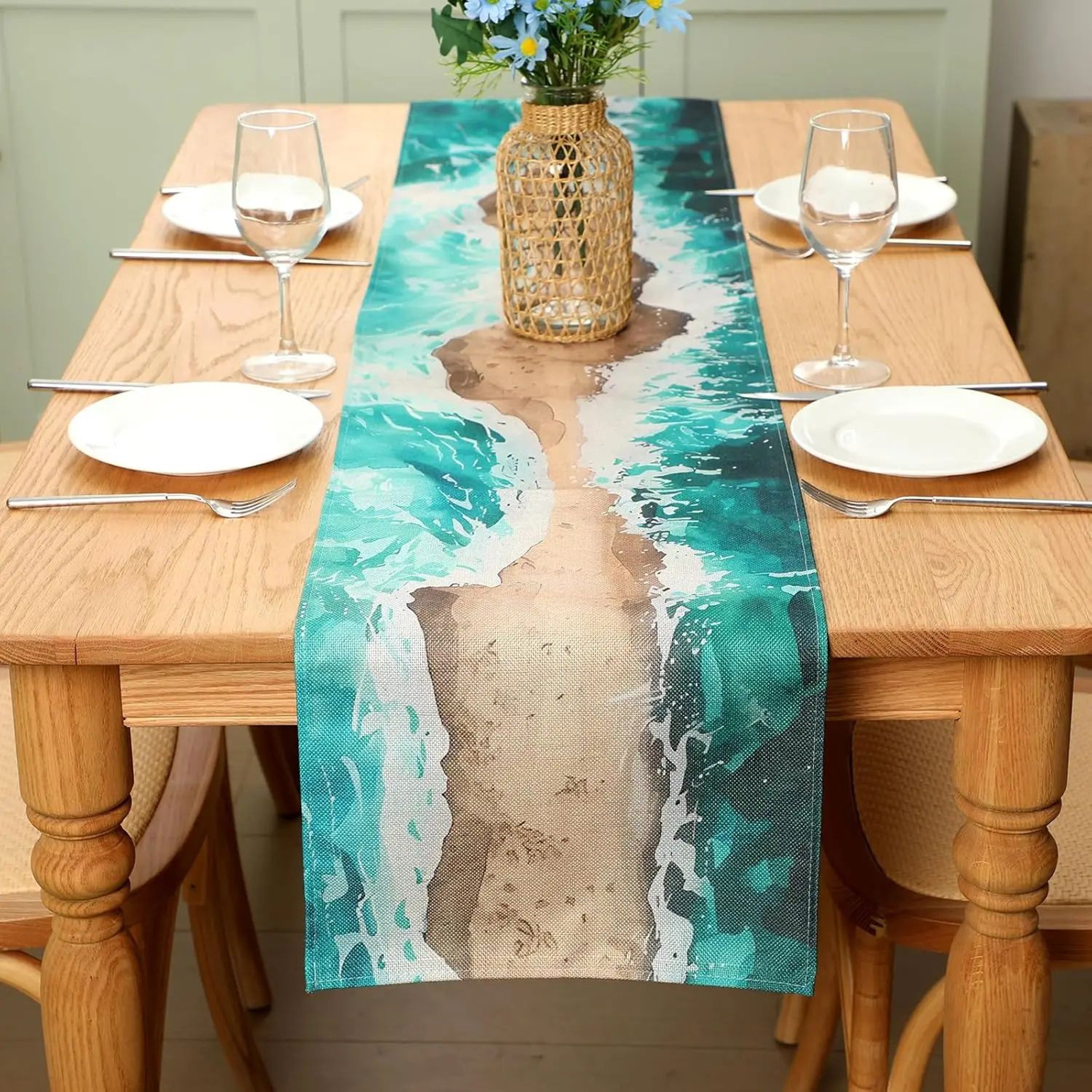 Passover Table Runner Linen  Pesach Jewish Holiday Dining Table Decor 0