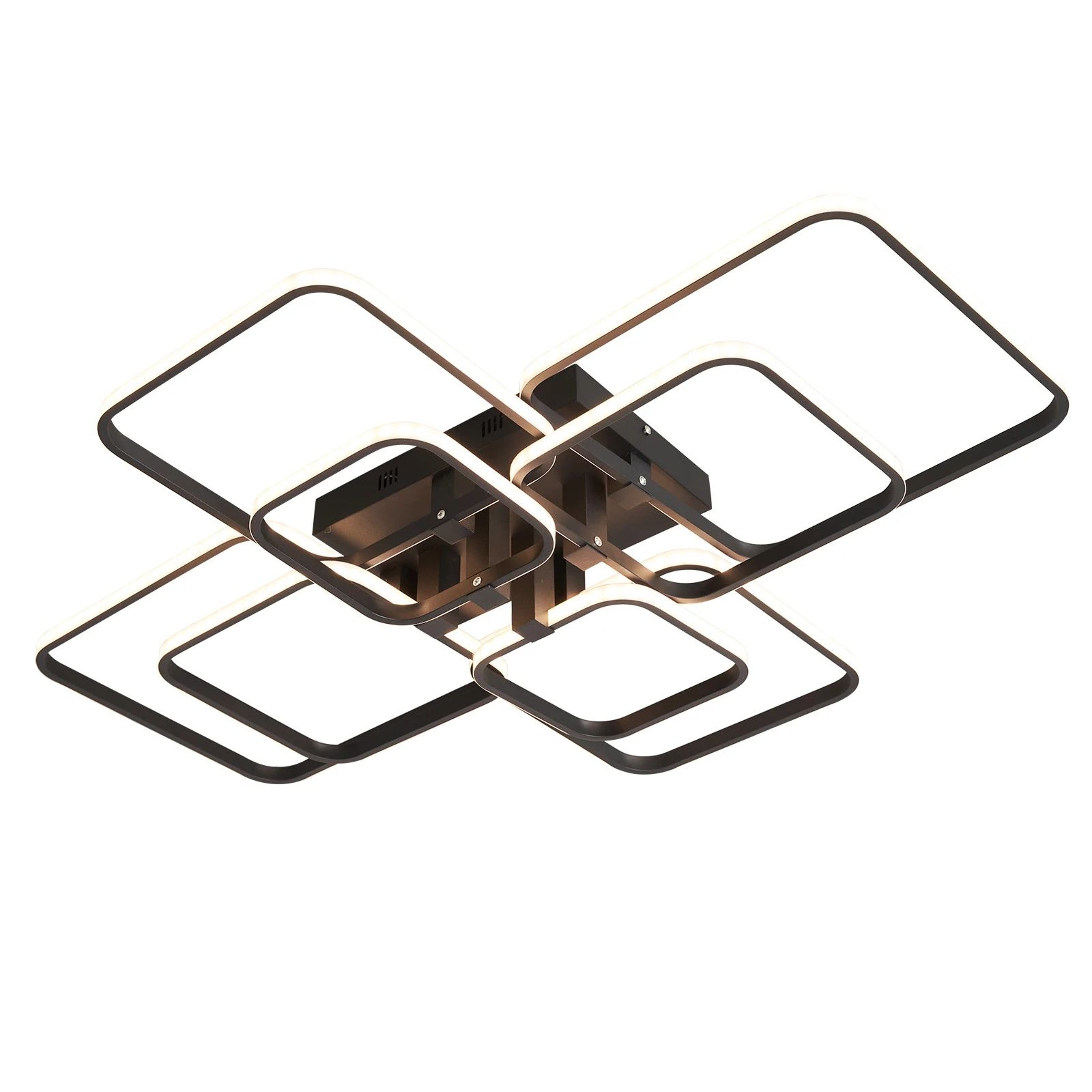 Modern Dimmable LED Chandelier Ceiling Light With Remote  App Control  Black  White Acrylic Aluminu 5