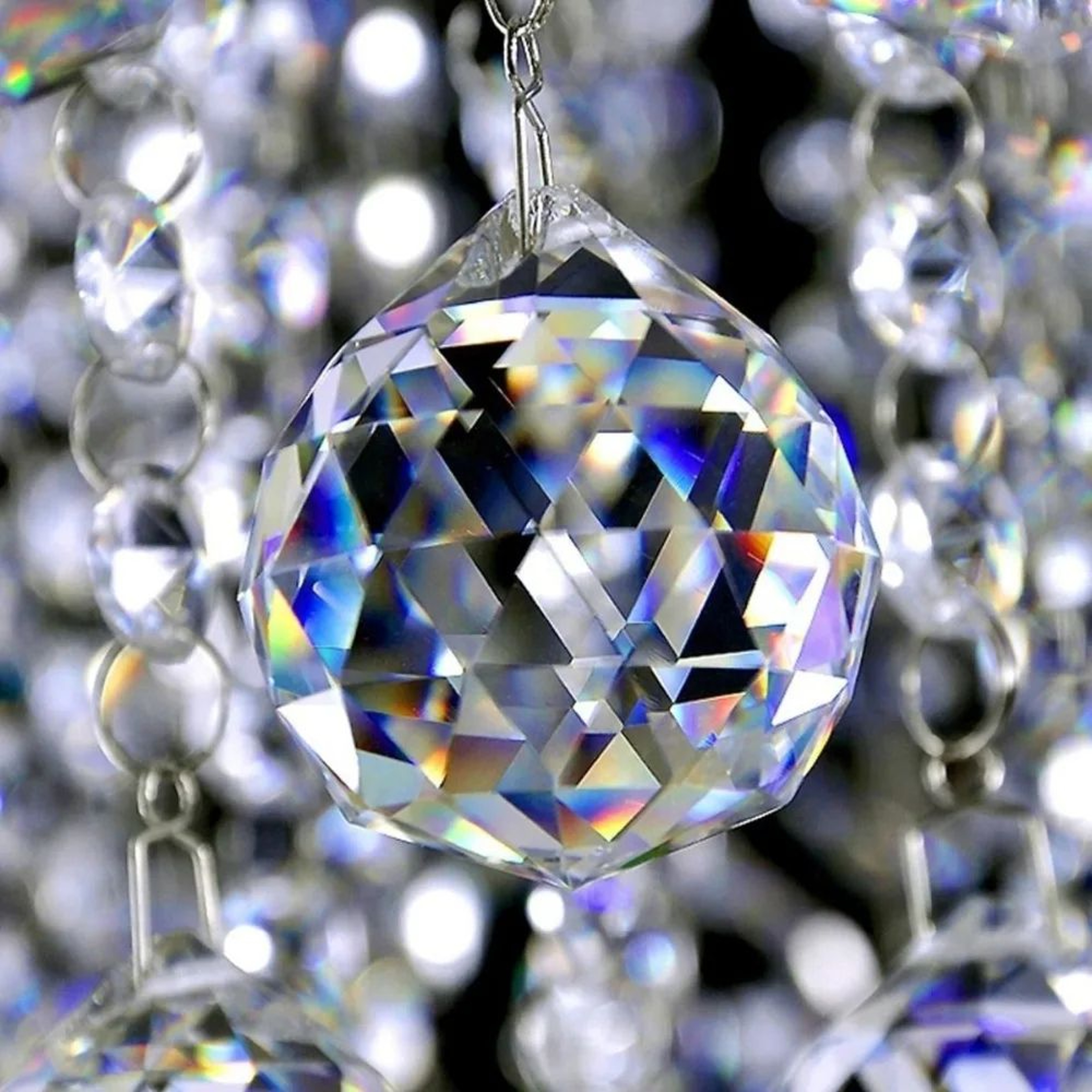 Faceted K9 Crystal Ball Prism Suncatcher  Clear Hanging Chandelier Pendant For Home Decor  Light Re