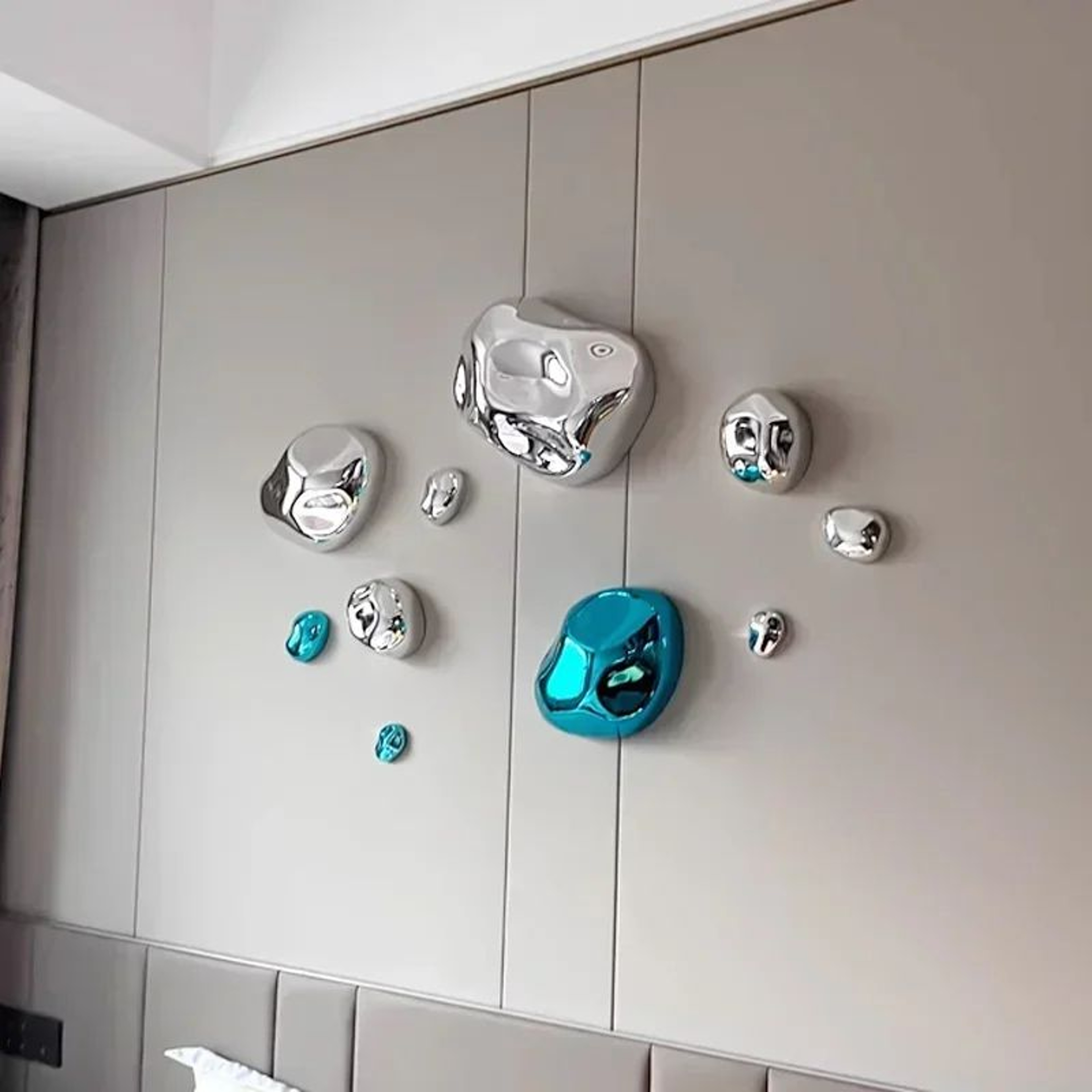 Abstract Simulated Stone Wall Decor Pendant  Modern Lightweight Hanging Art For Living Room  Dining 3
