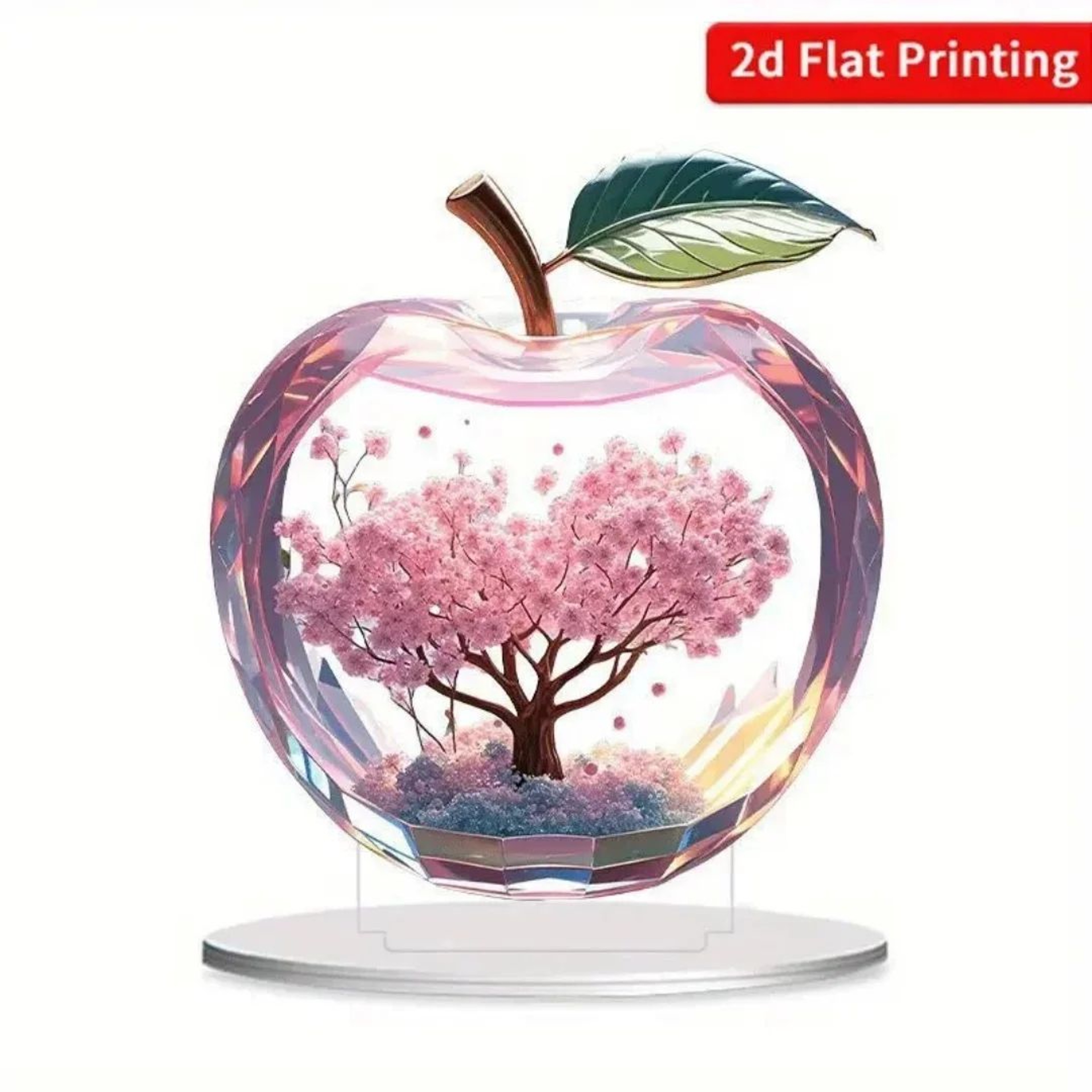 Cherry Blossom Apple Acrylic Desk Ornament  Romantic Landscape Tabletop Decor For Home  Office 2