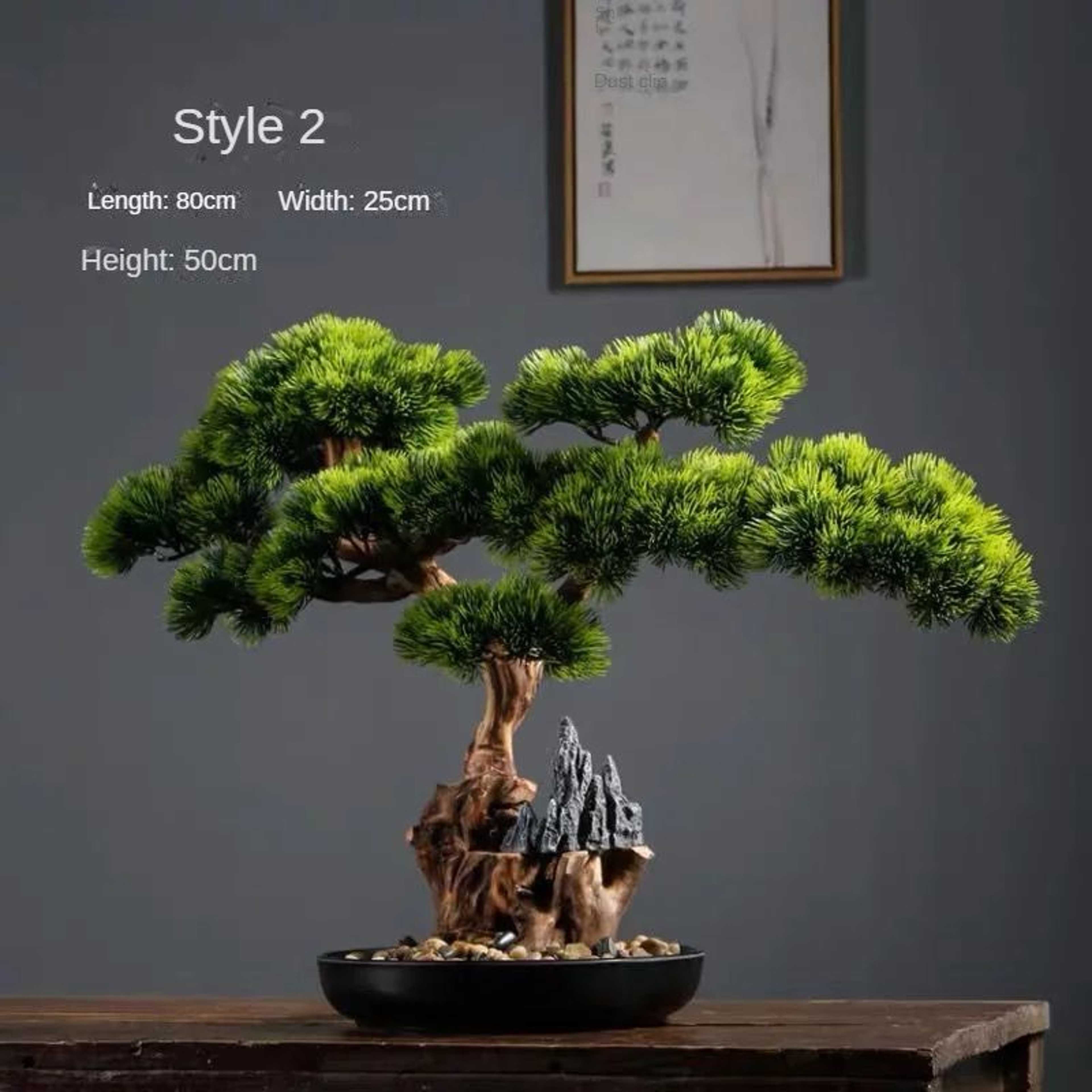 Artificial Welcome Pine Bonsai Tree  Four Seasons Desktop Landscape Plant For Home  Office Decor 7