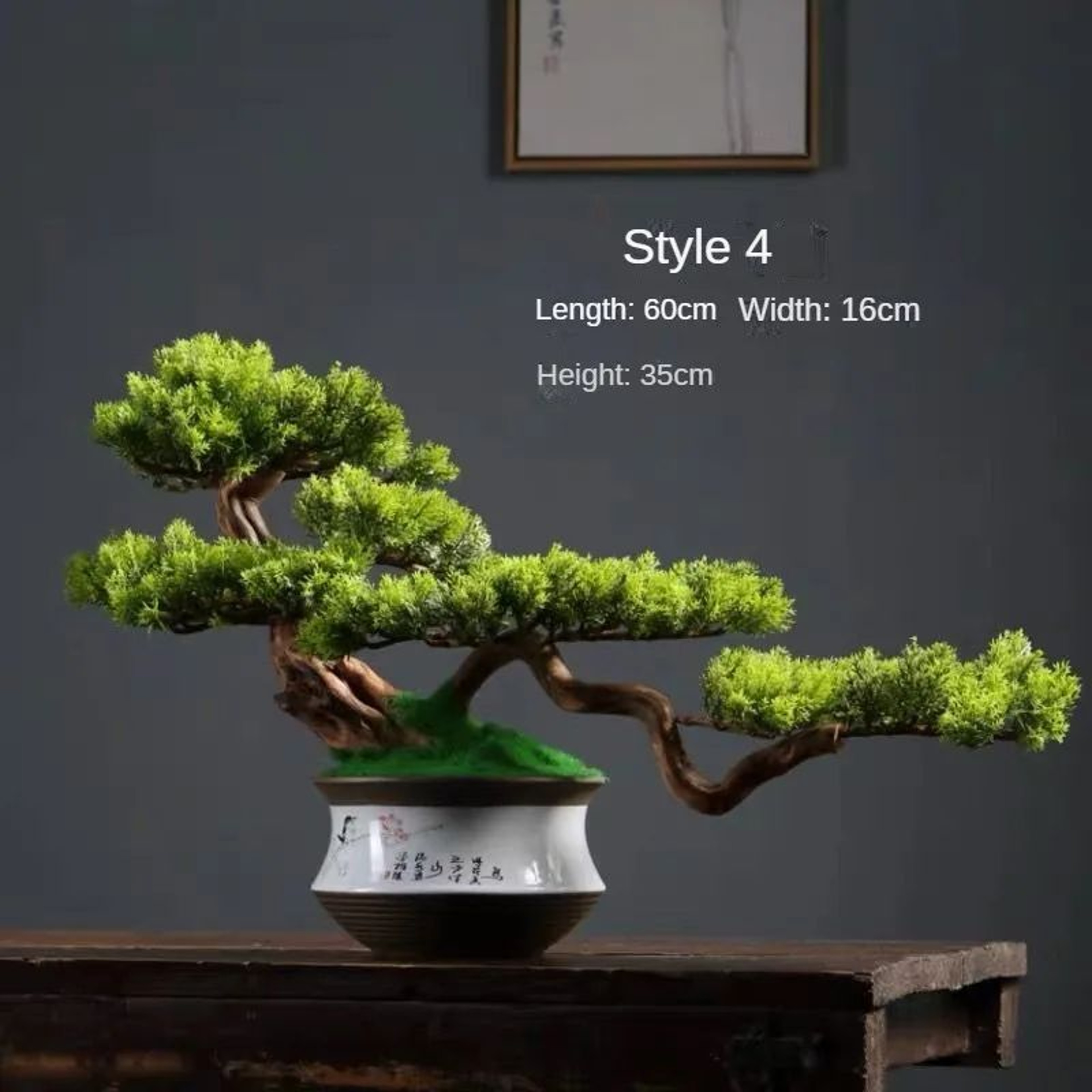 Artificial Welcome Pine Bonsai Tree  Four Seasons Desktop Landscape Plant For Home  Office Decor 9