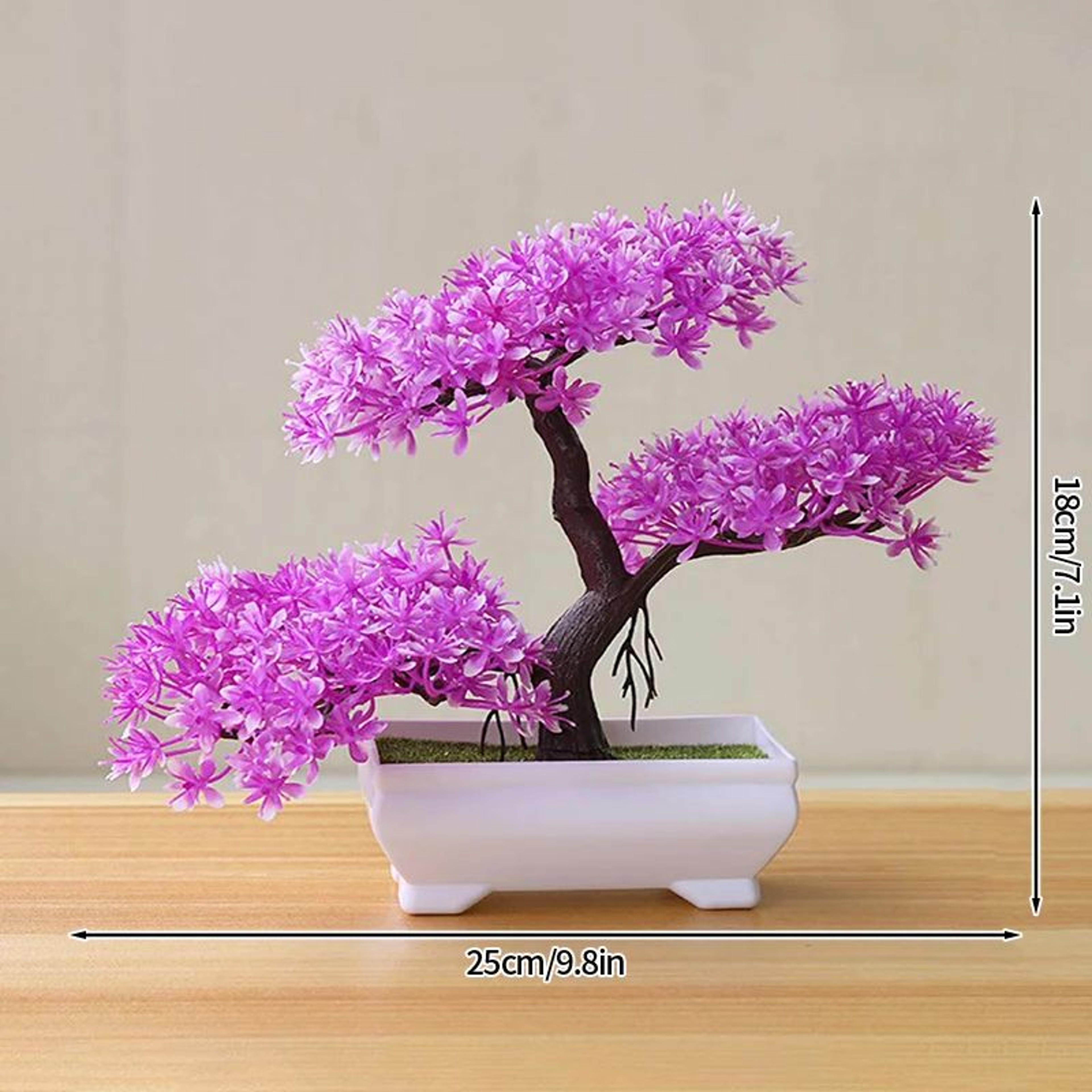 Artificial Bonsai Potted Plant  Realistic Mini Tree Decor For Home Office  Garden Display 23