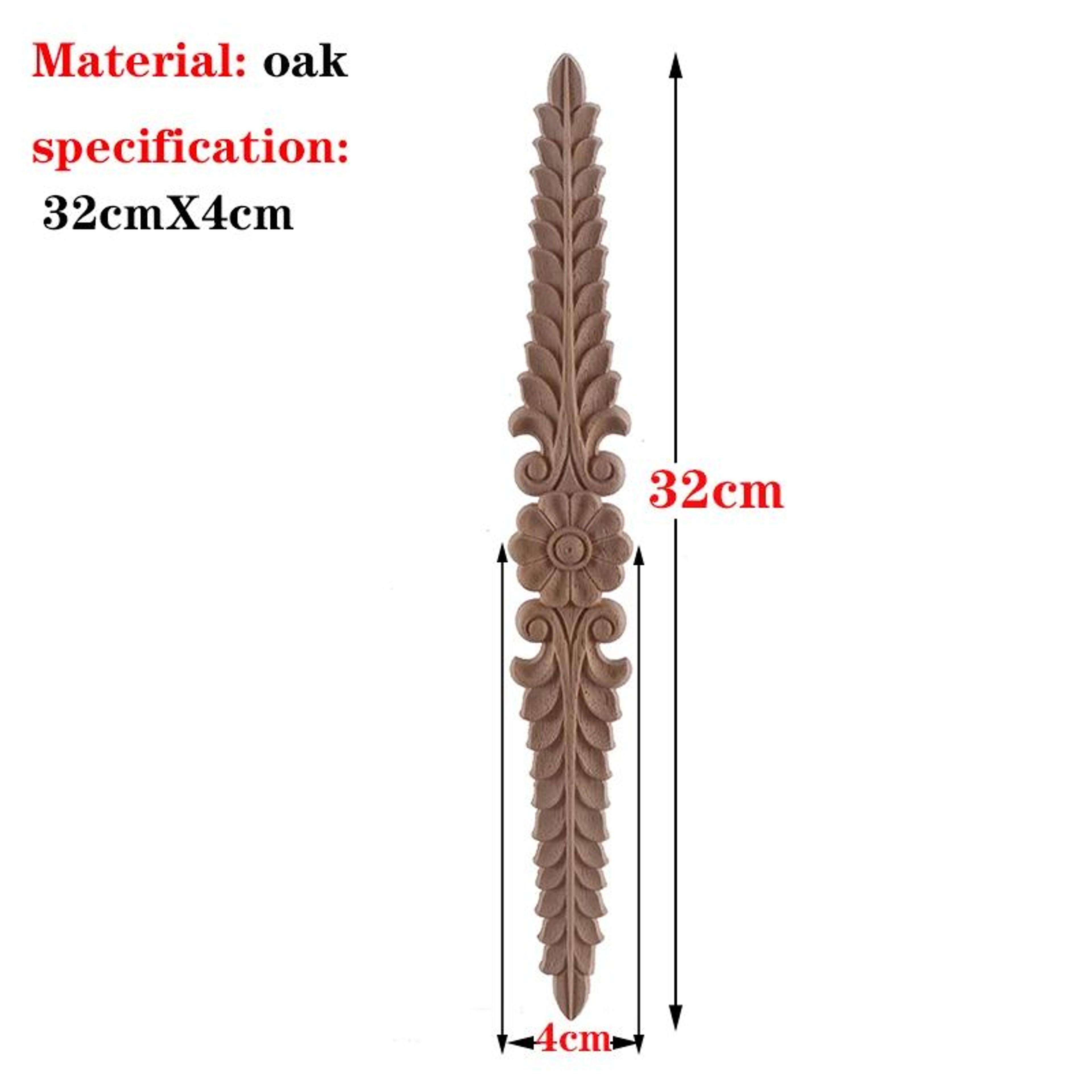 HandCarved European Oak Applique  Vintage Floral Wood Onlay Decor For Furniture  Doors 6