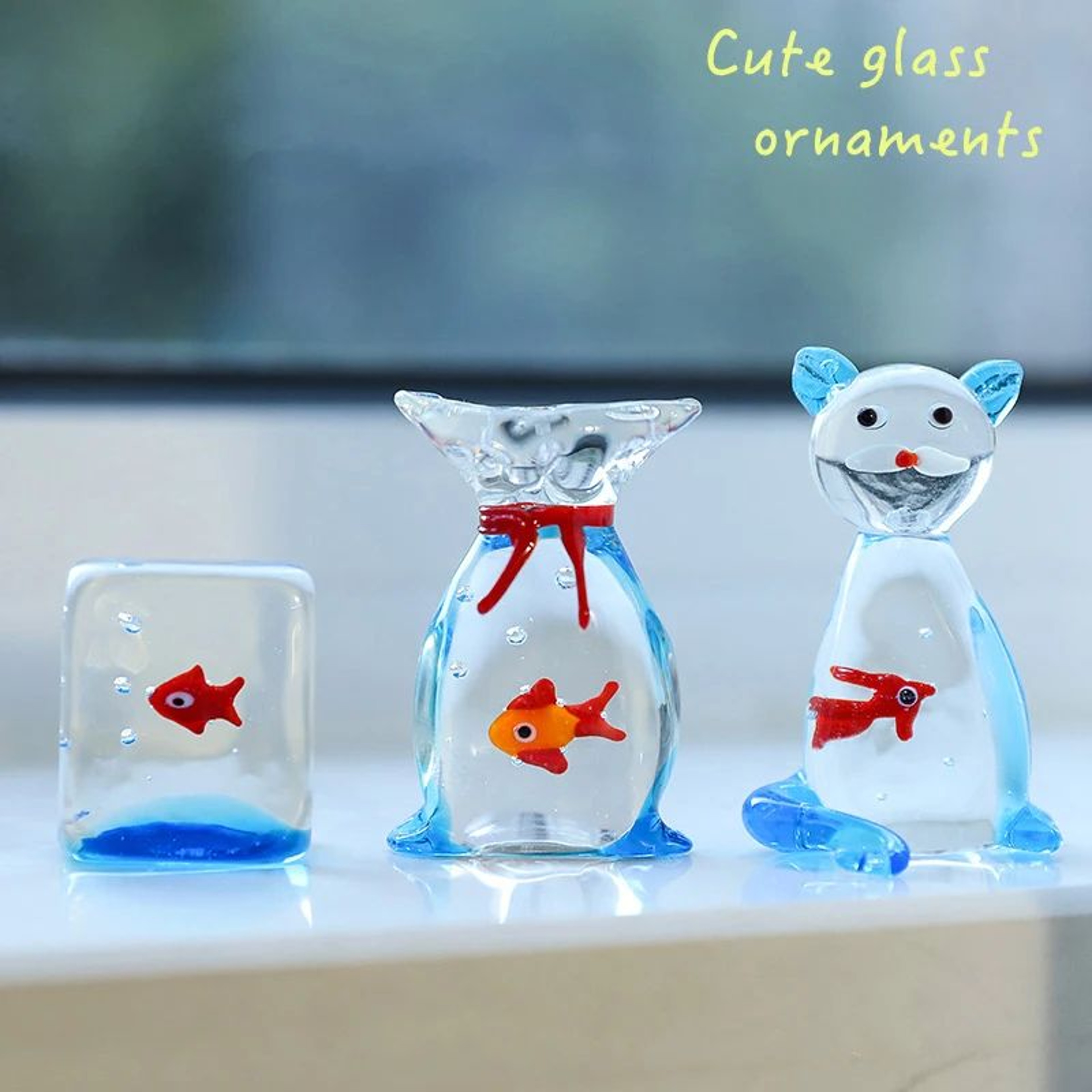 VividGlass Mini Pocket Fish Figurine  Handcrafted Colorful Glass Ornament For Desk  Home Decor 1