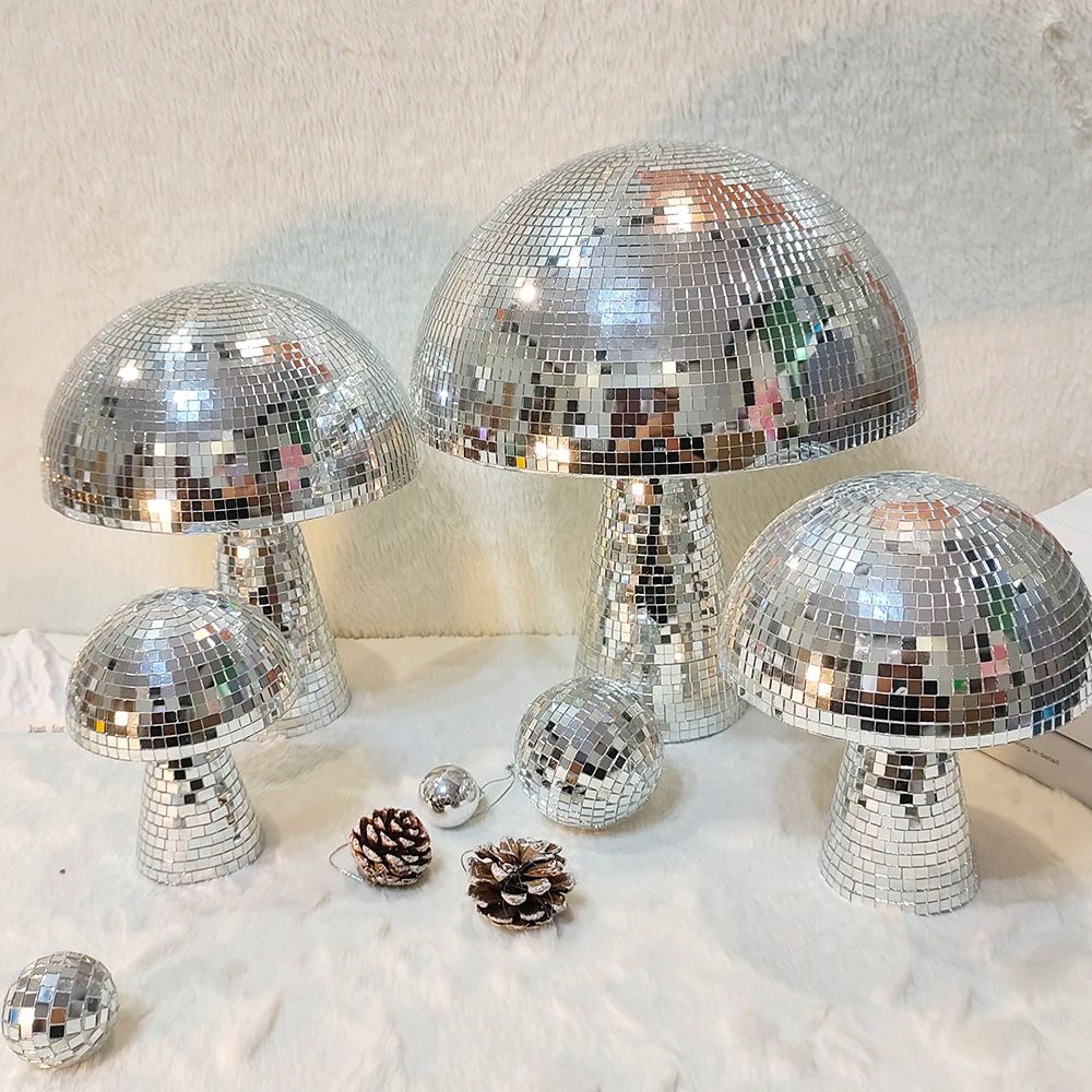 Mushroom Disco Ball Mirror Decor  Sparkling Reflective Party Centerpiece For Home  Events 0