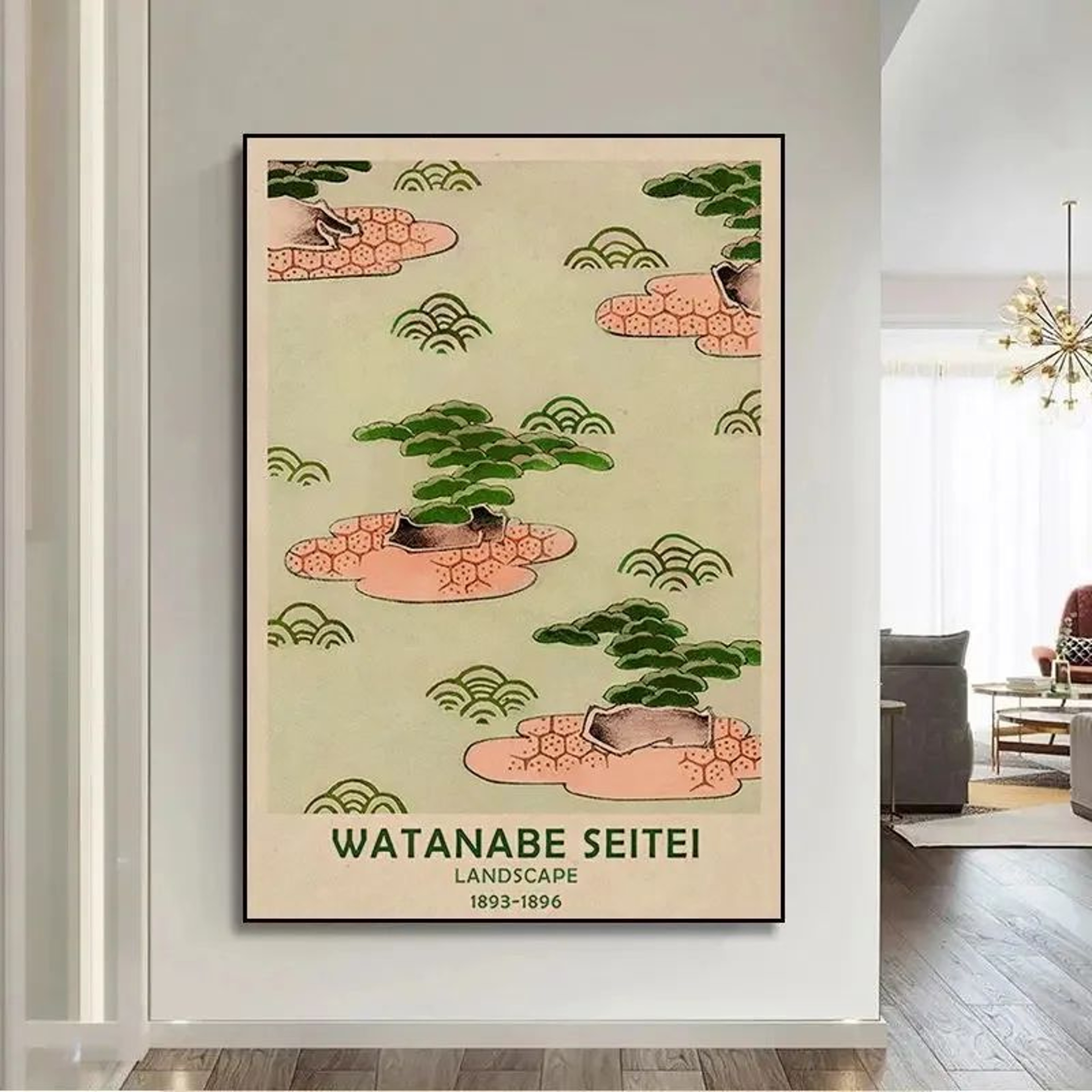 Vintage Japanese Goldfish Lotus Canvas Wall Art  Retro Hokusai  Ohara Koson Inspired Poster Print 12
