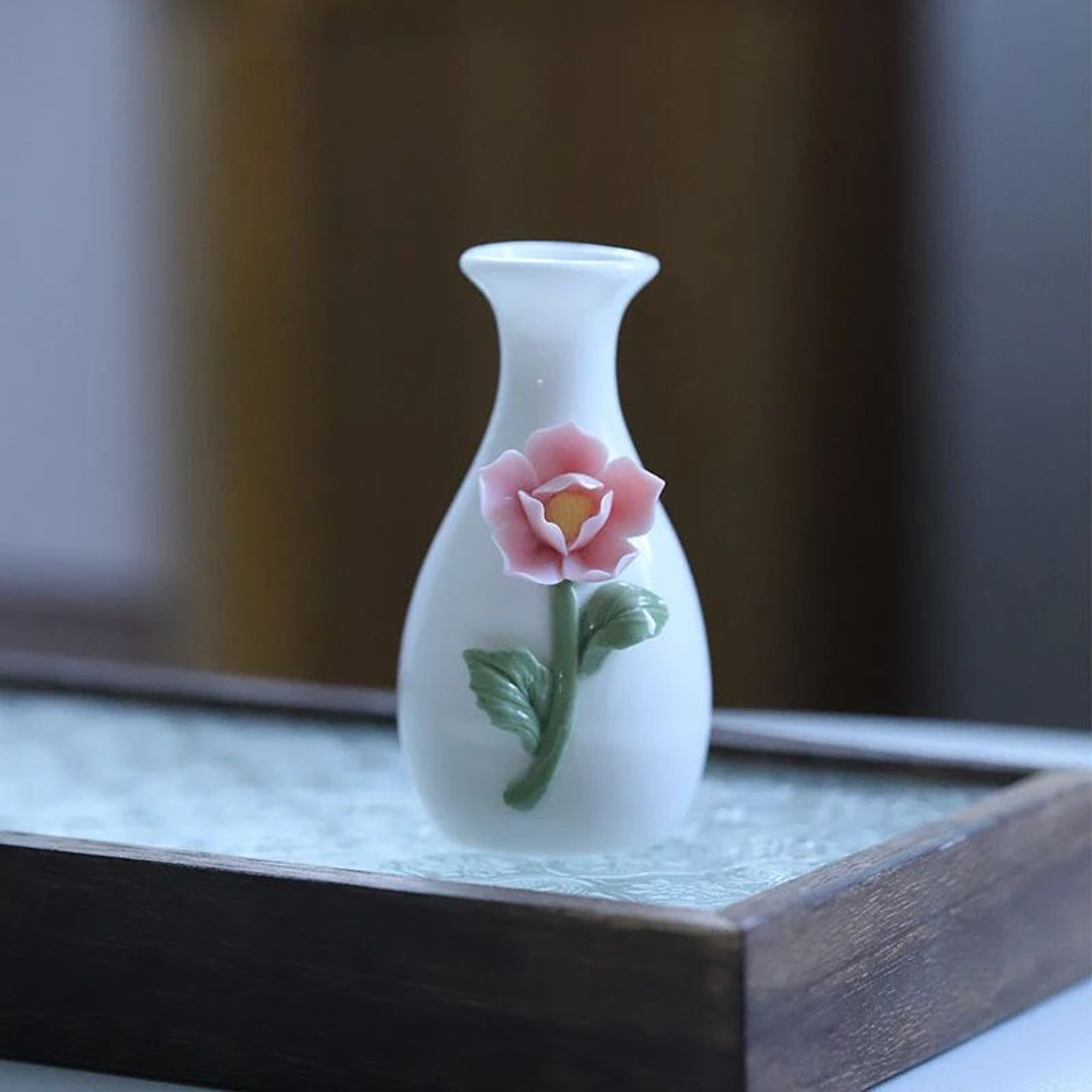 Vintage Chinese Ceramic Mini Vase  Retro Toothpick Holder  Cotton Swab Storage Jar Decor 19