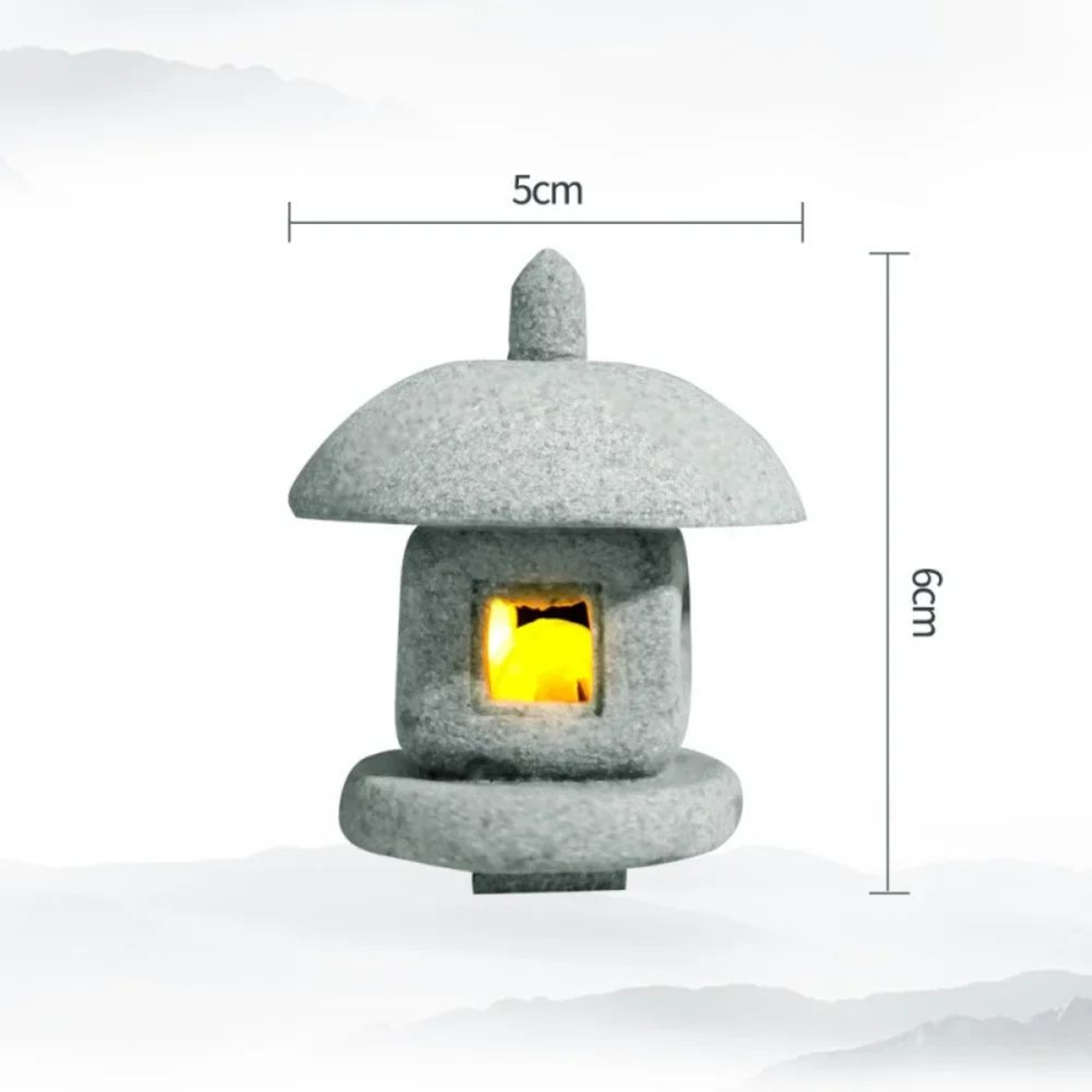 Zen Mini Pagoda Lantern Garden Statue  Stone Bonsai Landscape Lamp Ornament For Yard  Desktop Decor 9