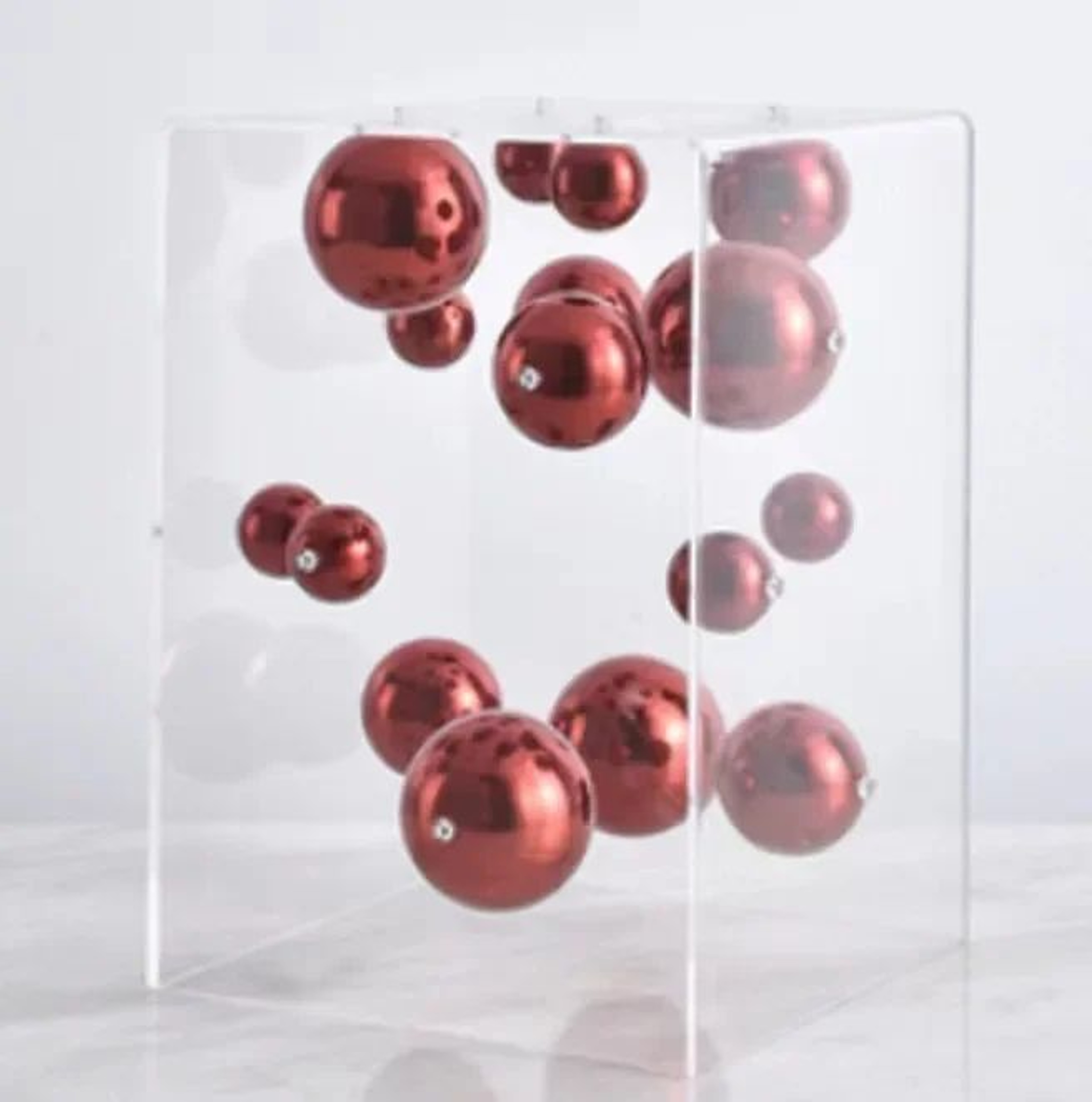 Modern Geometric Metal Ball Art Ornament With Transparent Acrylic Box Decor 13
