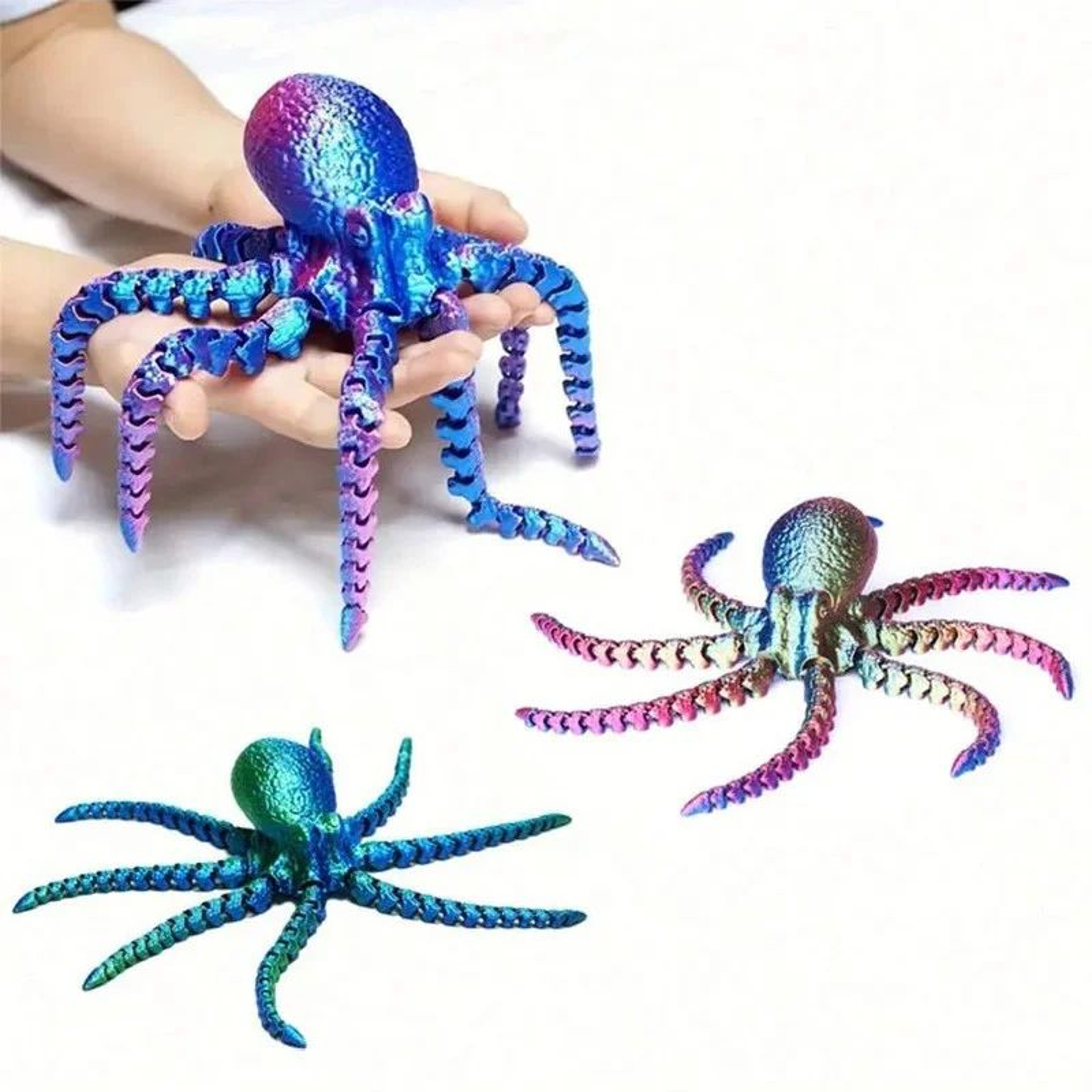 Flexible 3D Printed Octopus Figurine  Movable Ocean Animal Desk  Aquarium Decor Toy 5