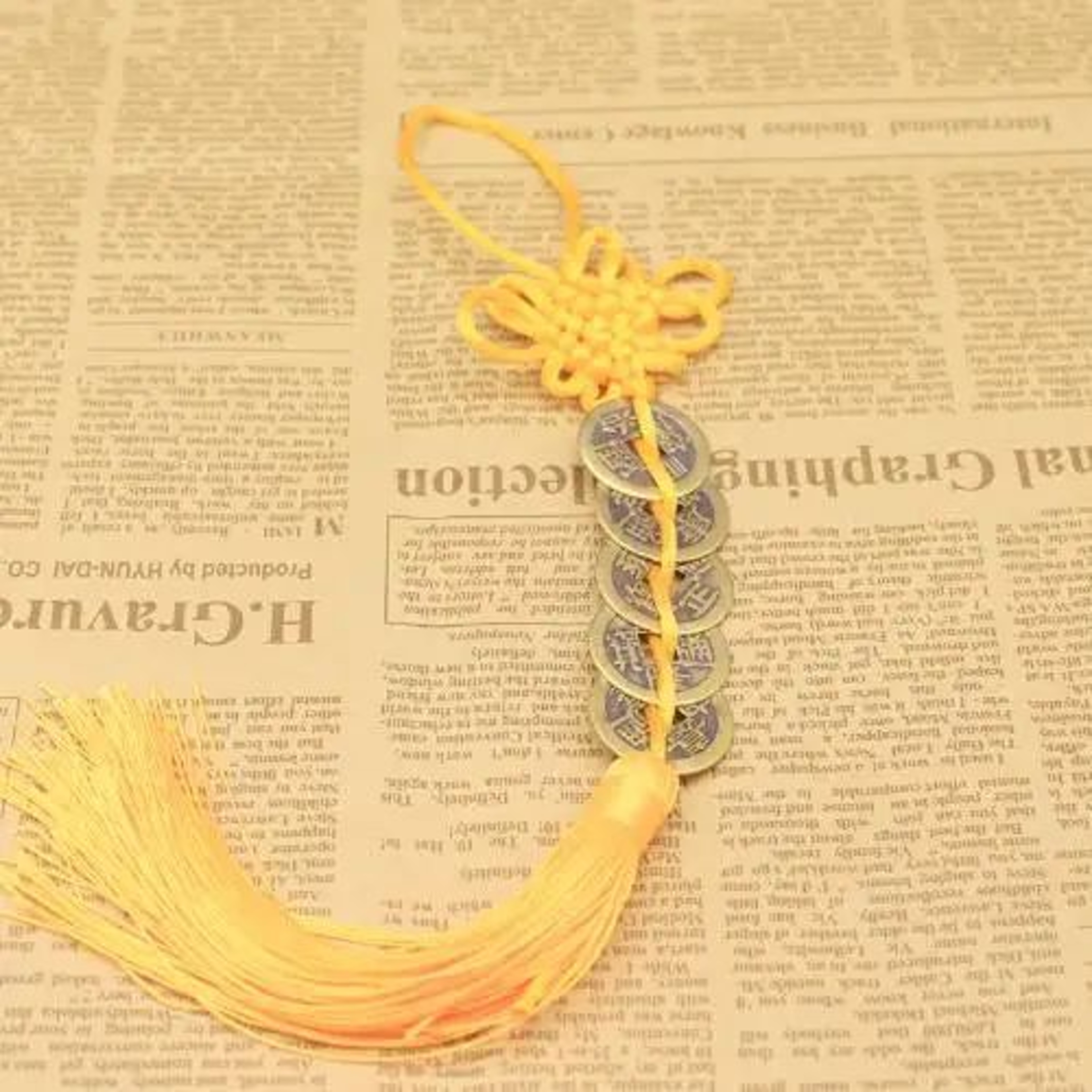 Chinese Knot Lucky Charm With Five Emperors Coins  Feng Shui Prosperity  Protection Decor 10