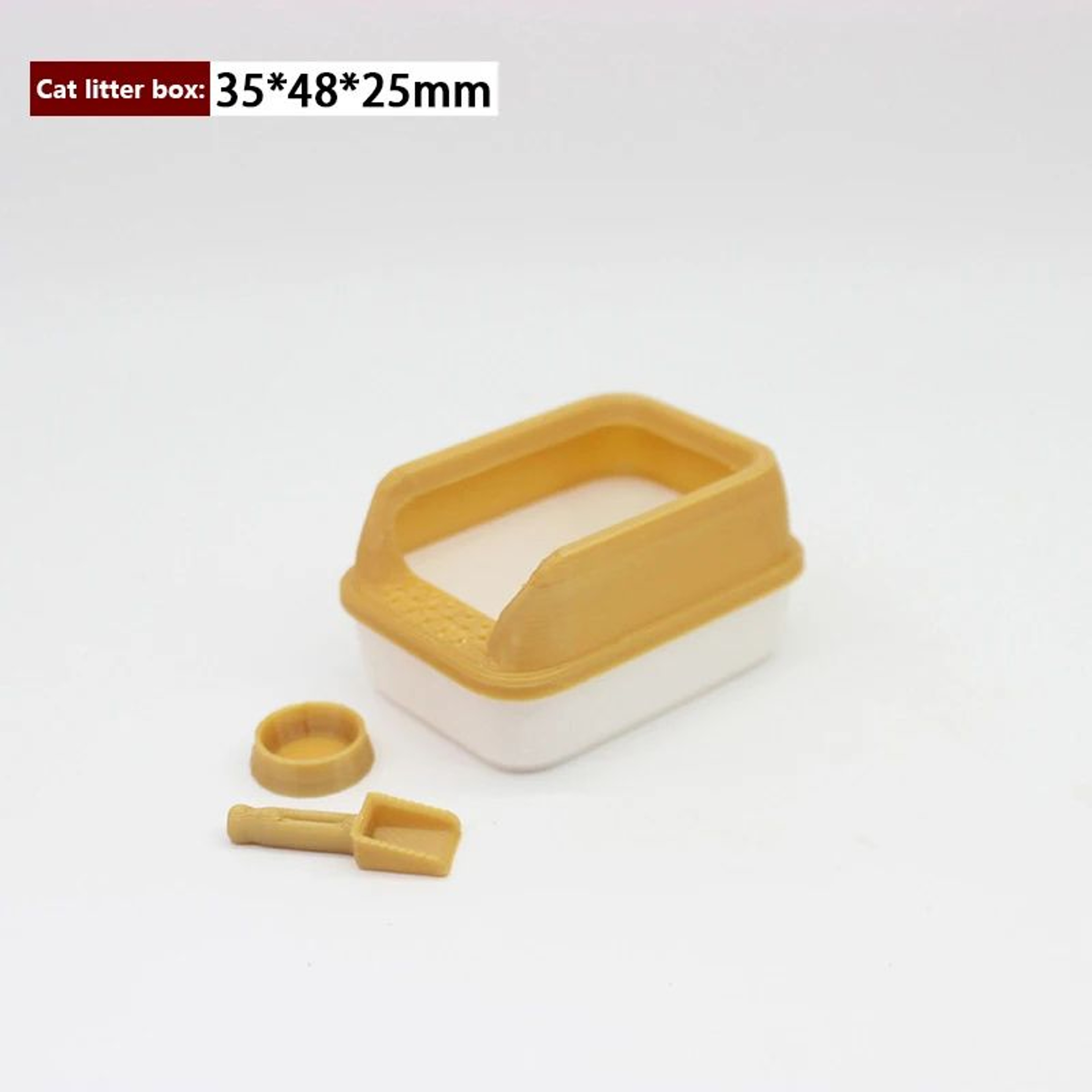 3pcs Mini Dollhouse Cat Litter Box Set  Miniature Pet Supplies With Shovel Accessories 8