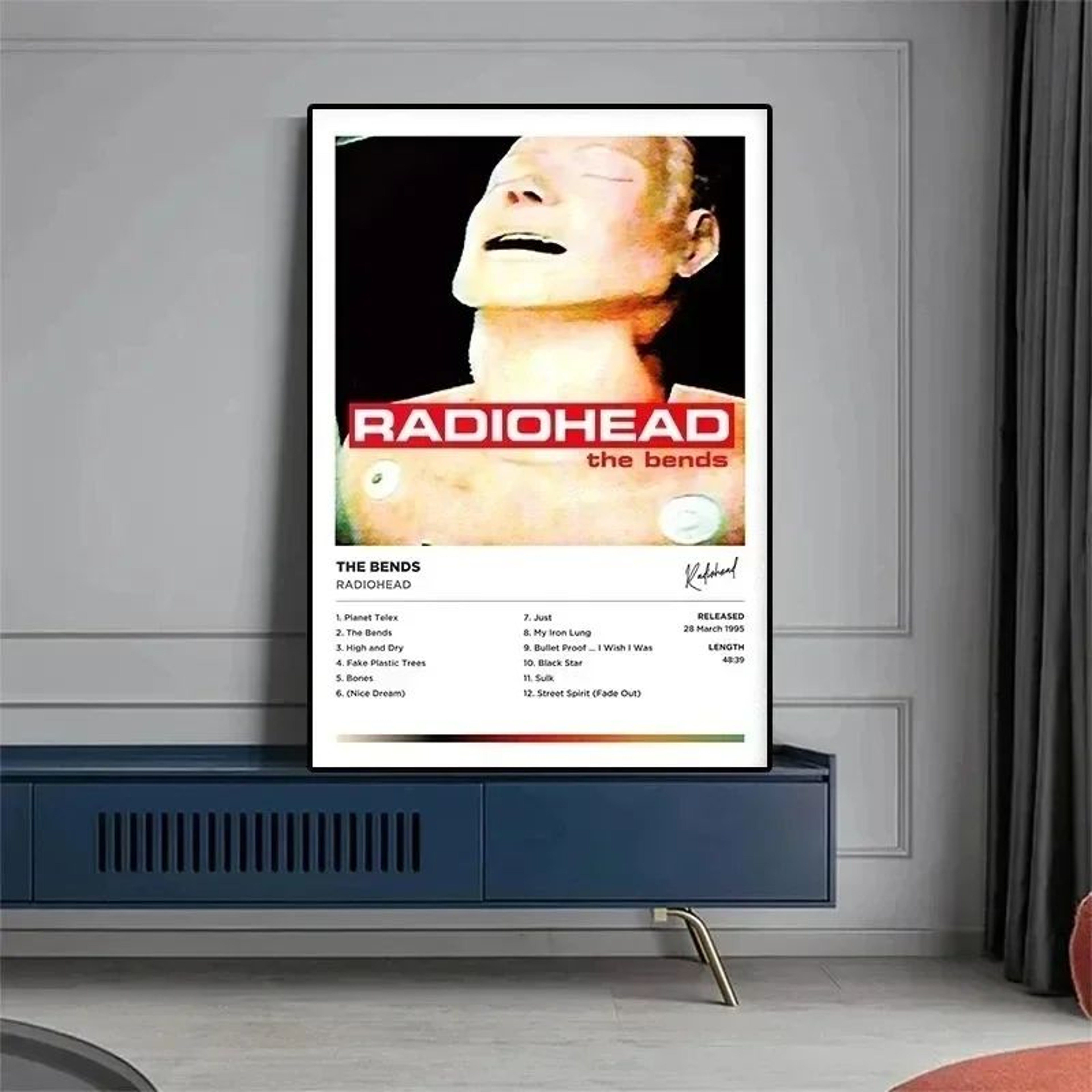 Radiohead The Bends Canvas Poster  Retro Rock Album Cover Wall Art 2