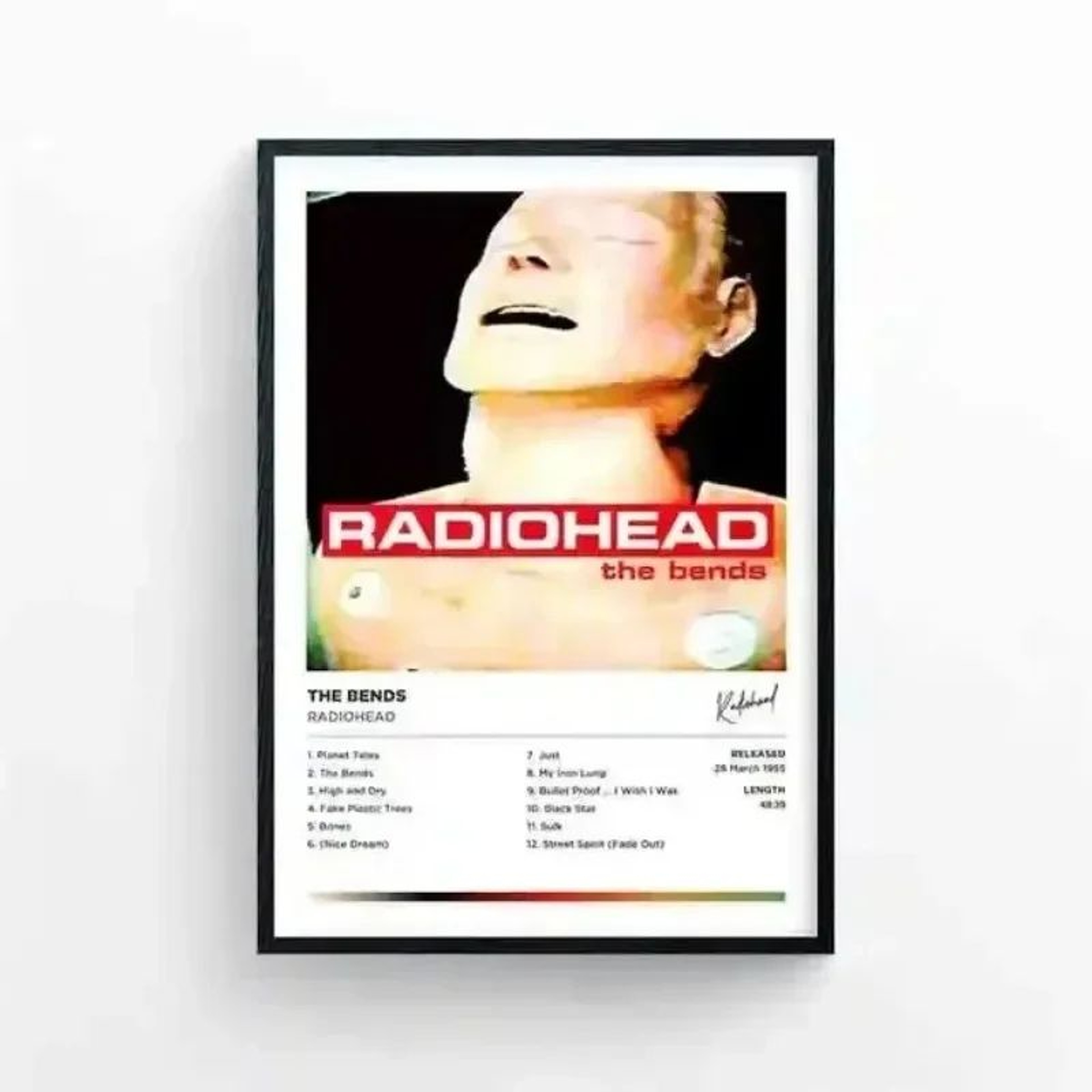 Radiohead The Bends Canvas Poster  Retro Rock Album Cover Wall Art 11