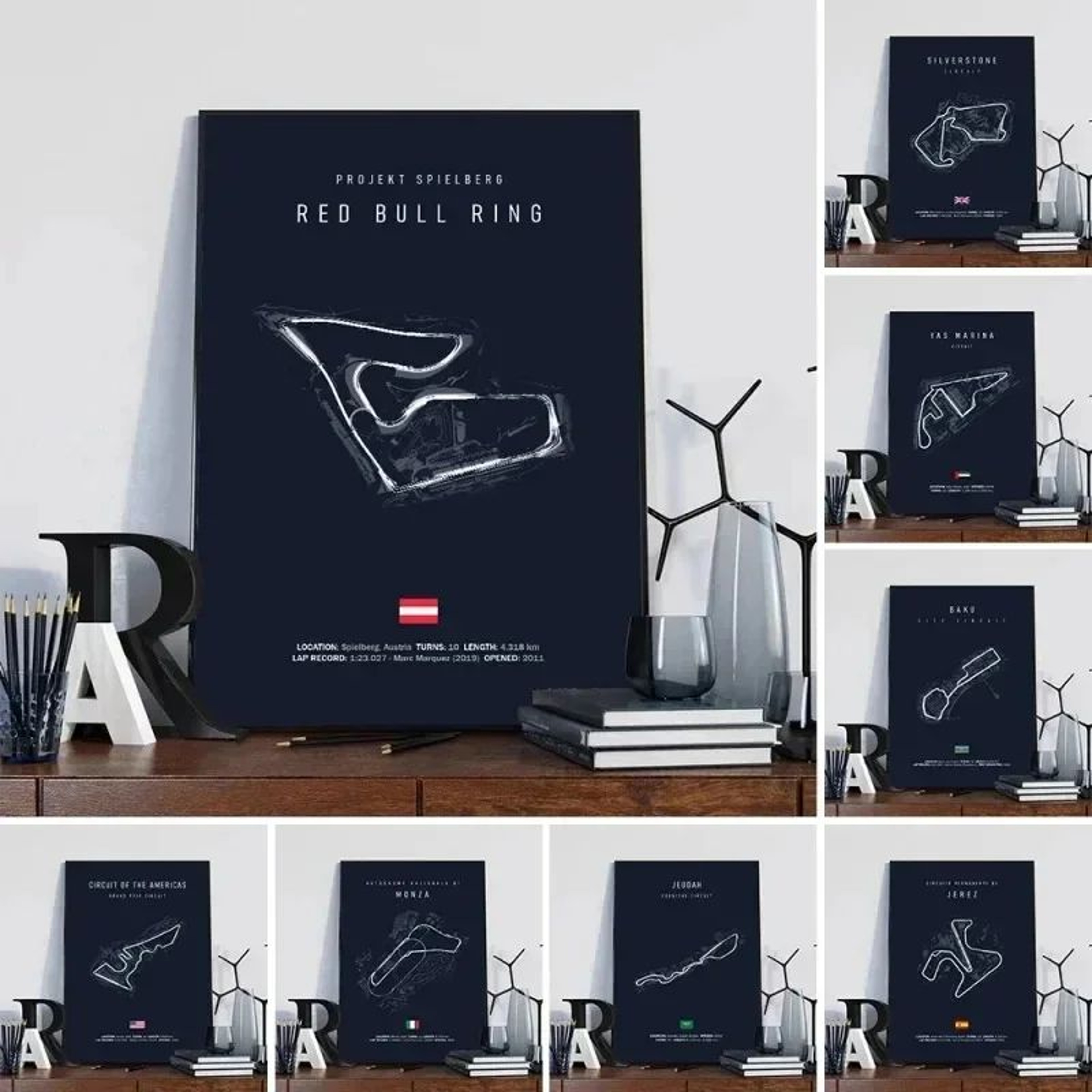 F1 Circuit Track Canvas Wall Art  Nurburgring Monza Silverstone Motorsport Racing Poster 5