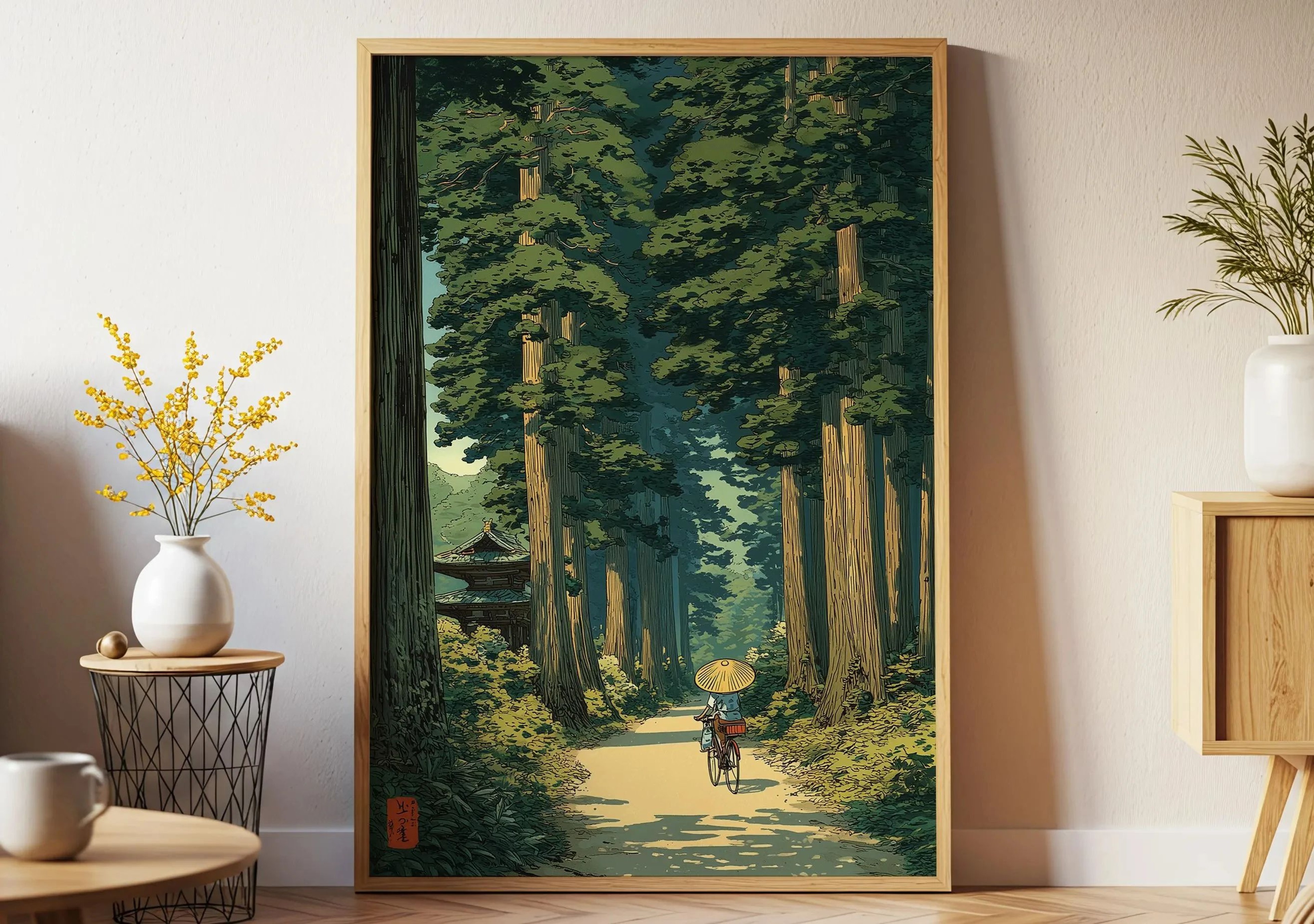 Ancient Pine Tree Canvas Wall Art  Japanese Zen Nature Poster For Calm Home Decor 23