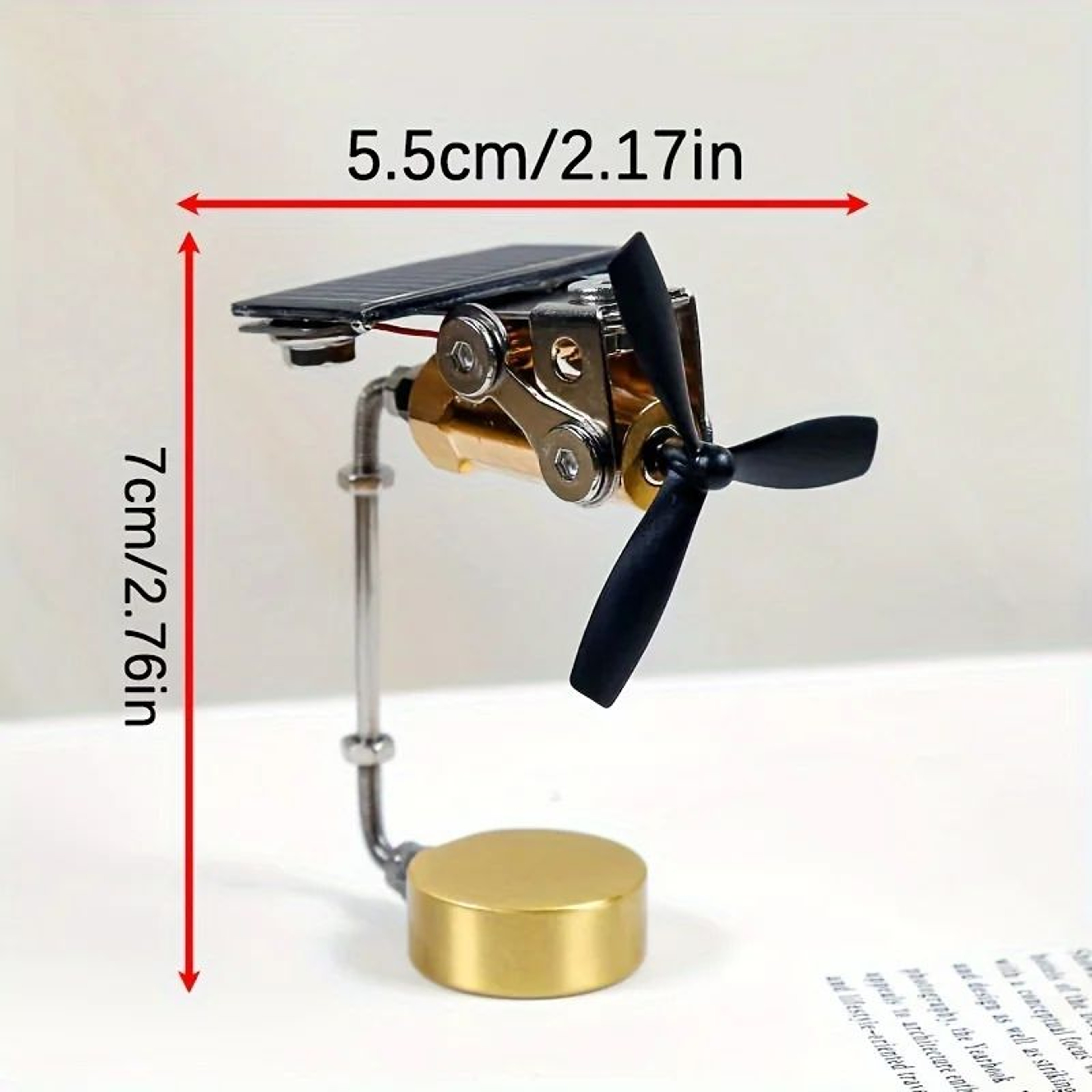 Solar Powered Copper Windmill Ornament  Educational Metal Science Puzzle Decor 5