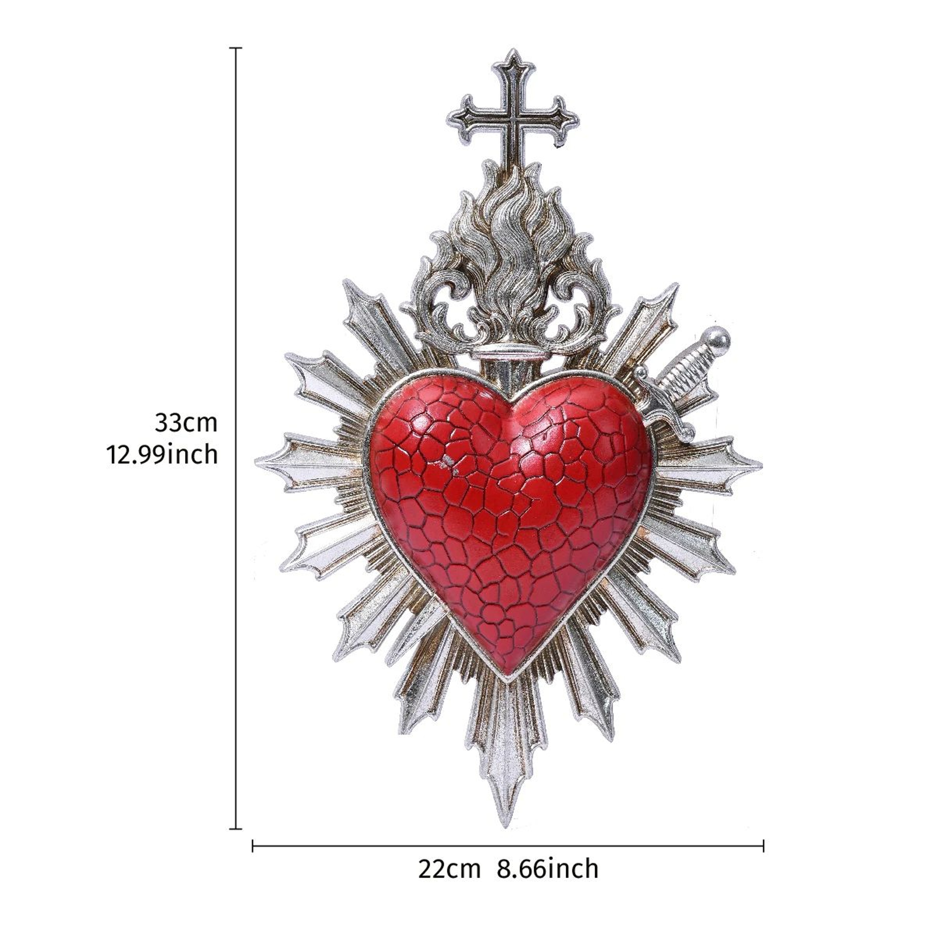 Heart Flame Arrow Resin Wall Pendant  Modern Romantic Decorative Hanging Ornament 7