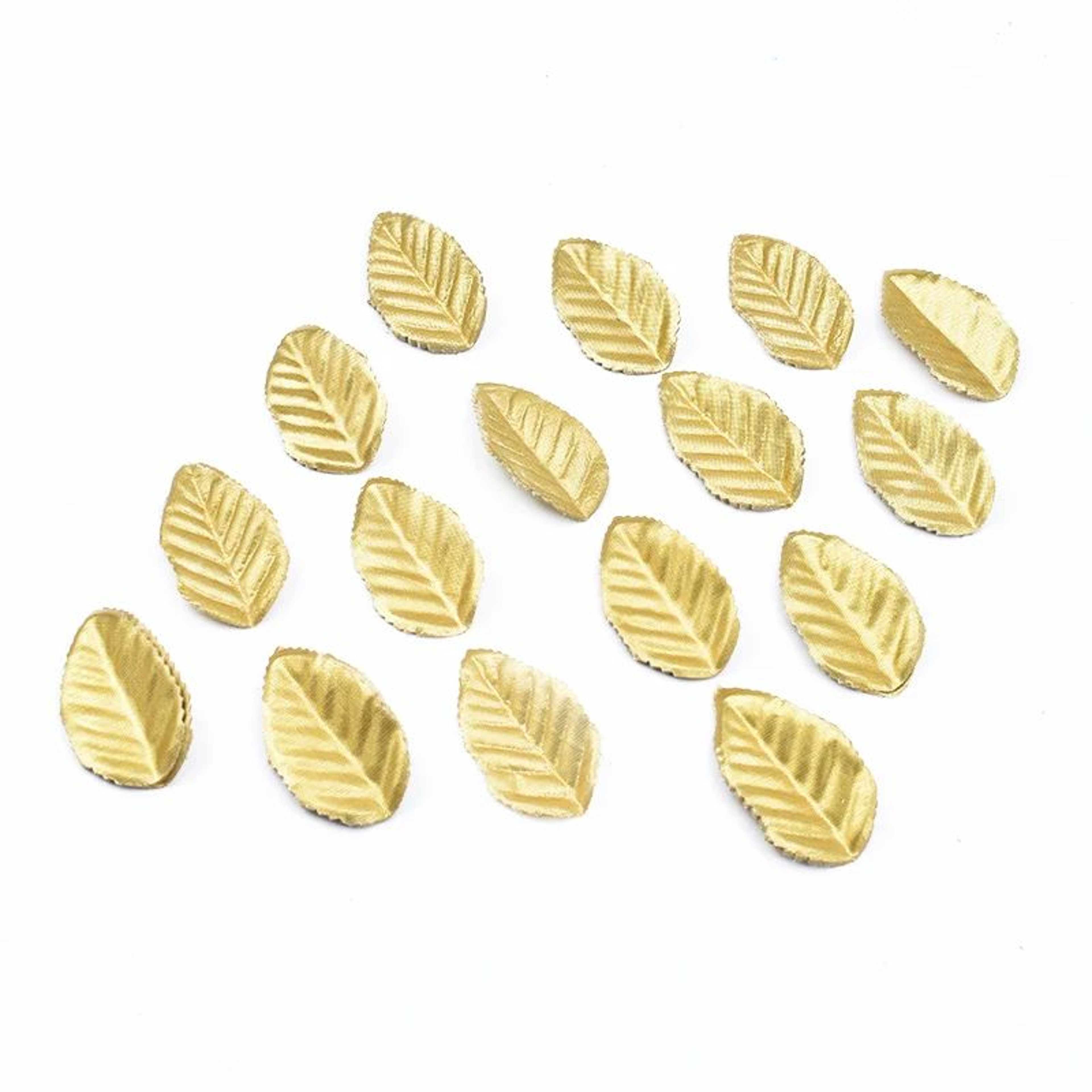 100pcs Golden Silk Leaf Decorations  Artificial Christmas  Wedding Craft Leaves 2