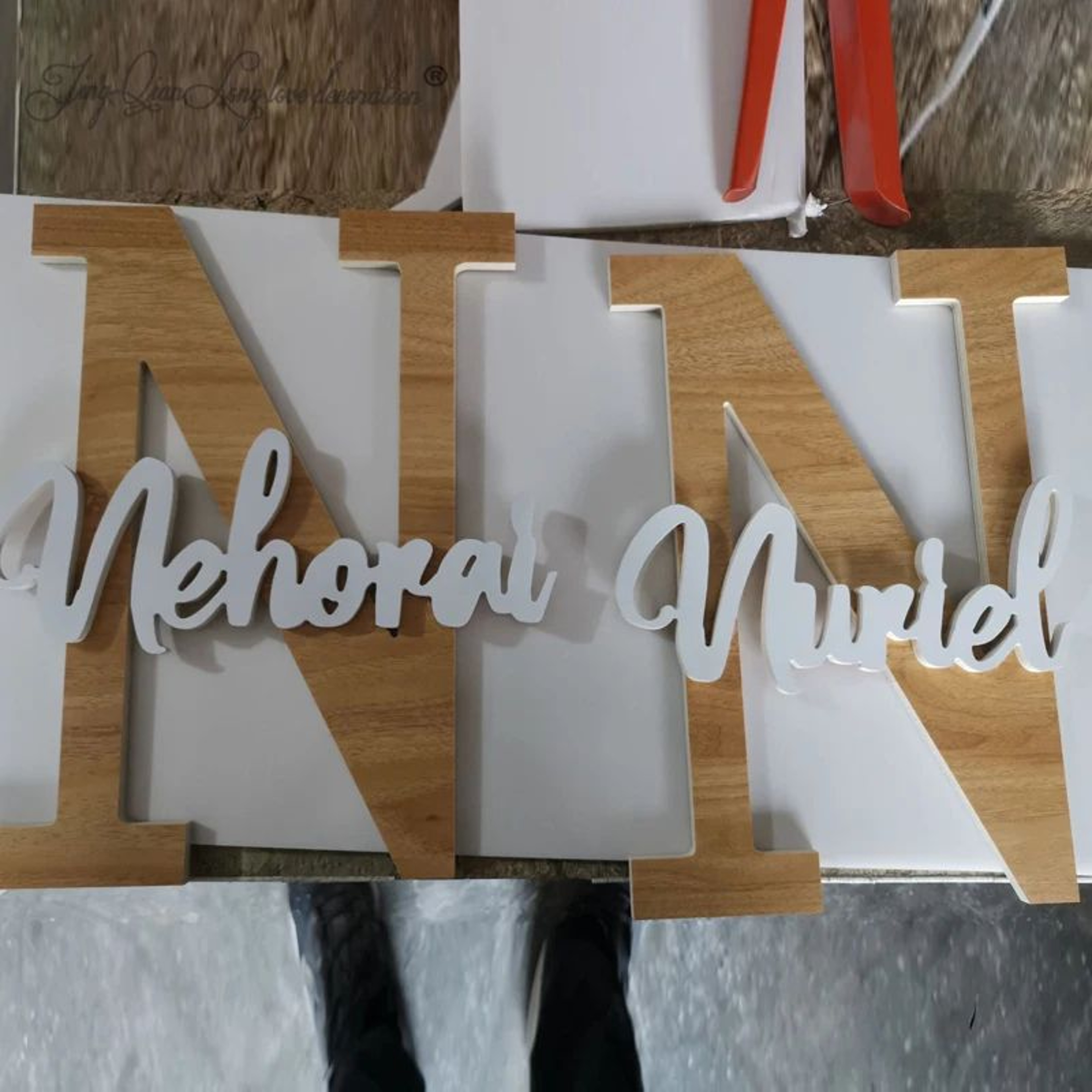 Custom Wooden Name Sign  Script Font Nursery Wall Letters For Kids Room Decor 2
