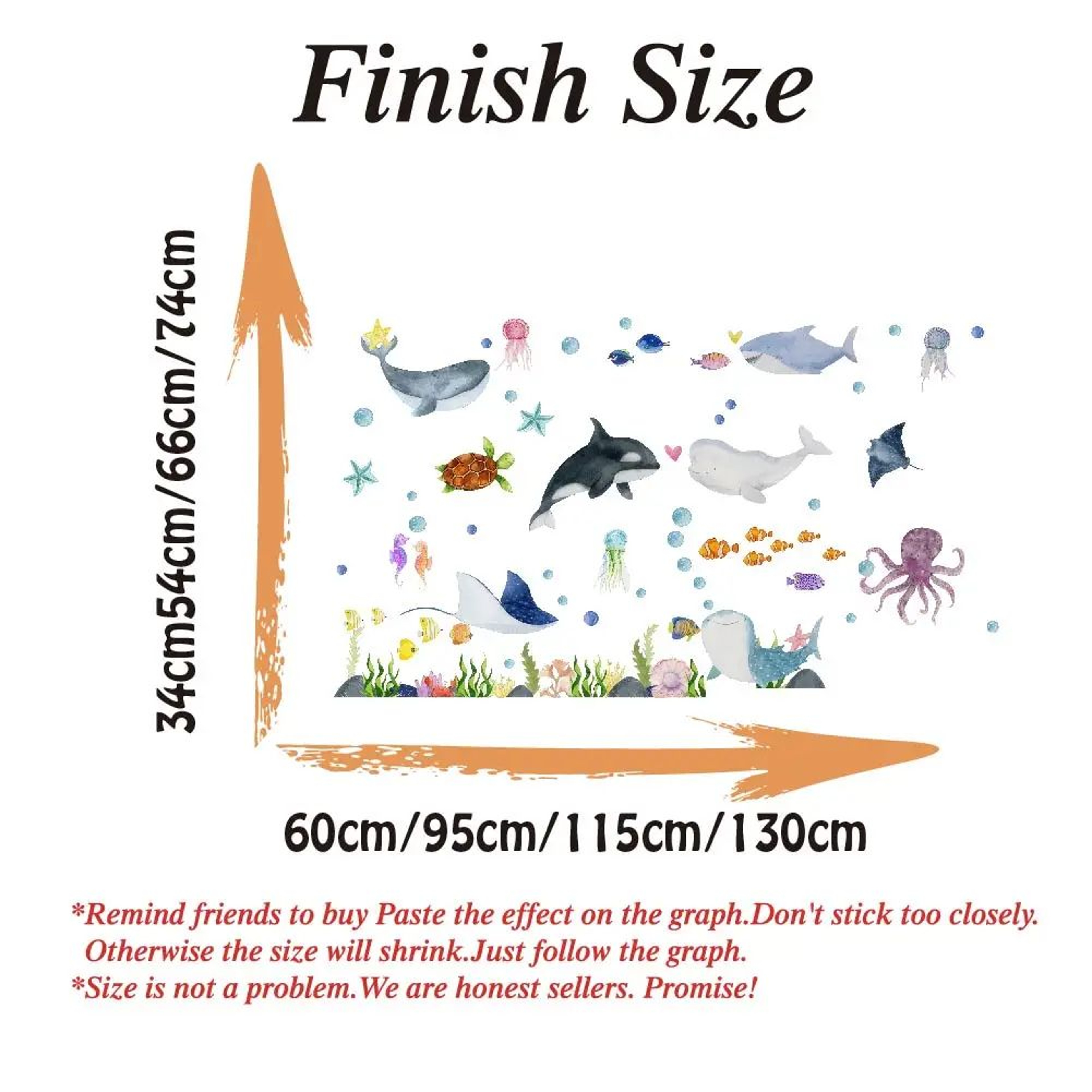 Ocean Animals Wall Stickers  Undersea Nursery Wall Decals For Kids Room Decor 1