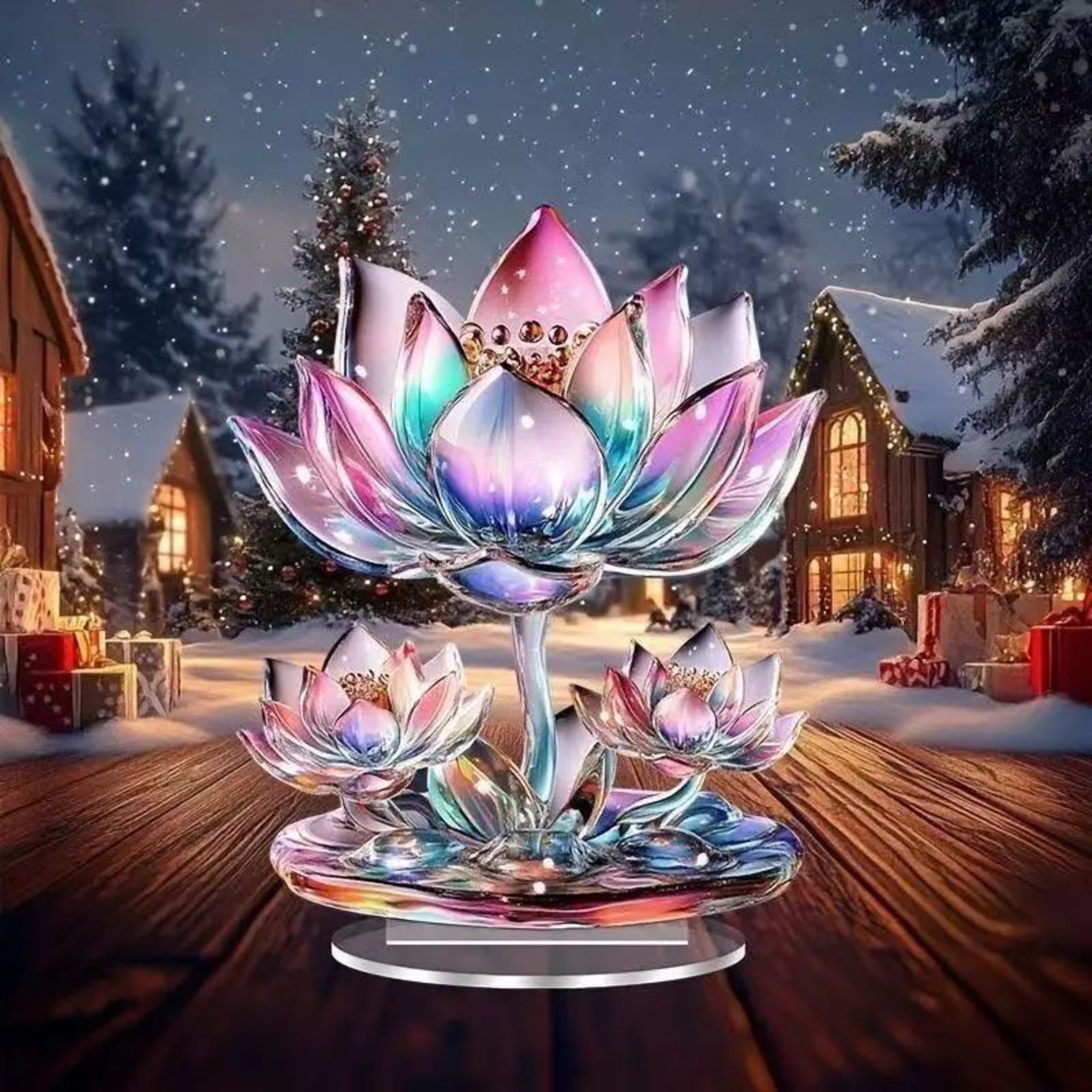 Acrylic Crystal Dragon Figurine  2D Fantasy Desktop Ornament For Home  Office Decor 6